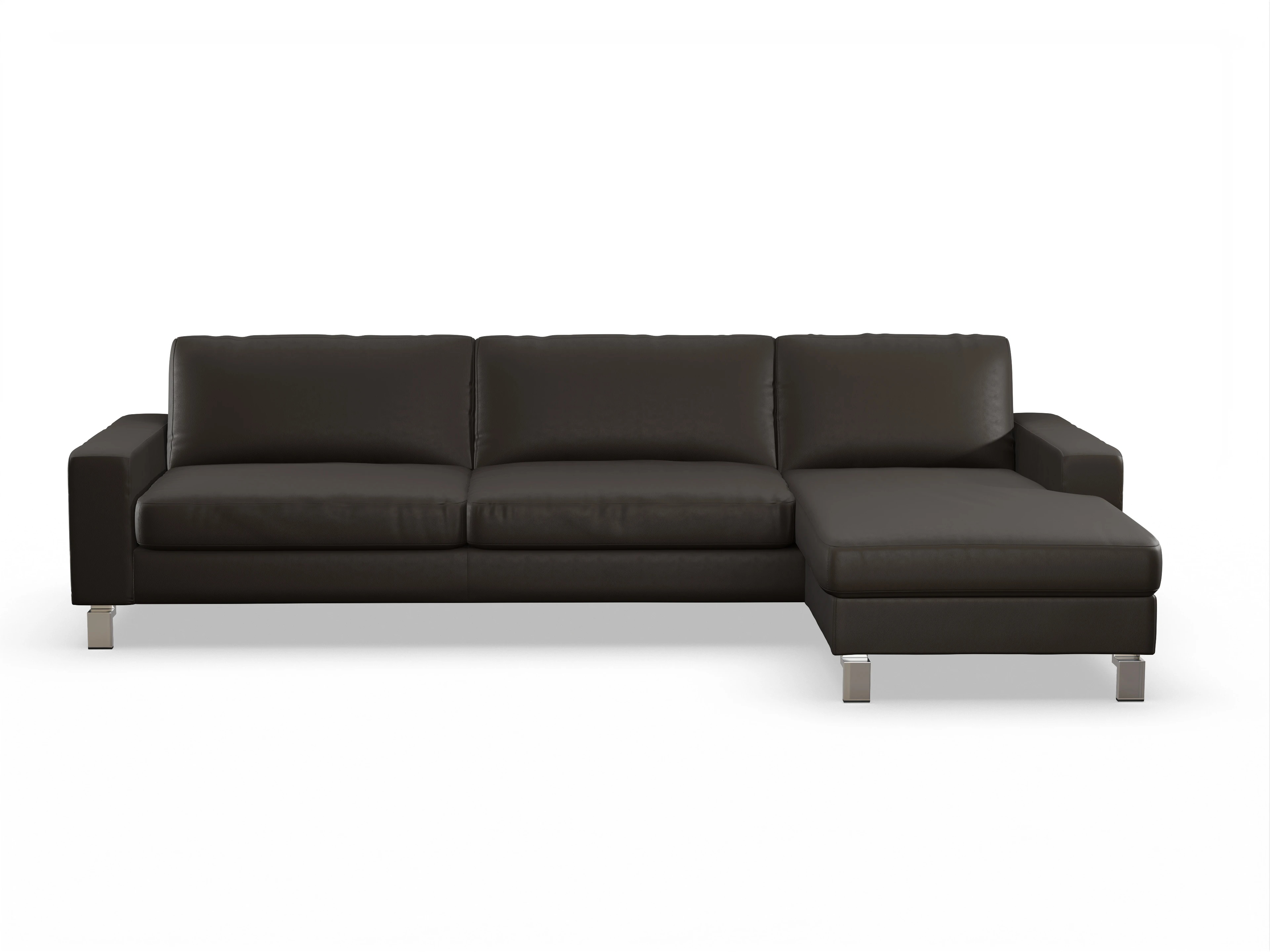Ansicht des Produktes Indiana Ecksofa rechts Abschluss offen in Leder Braun