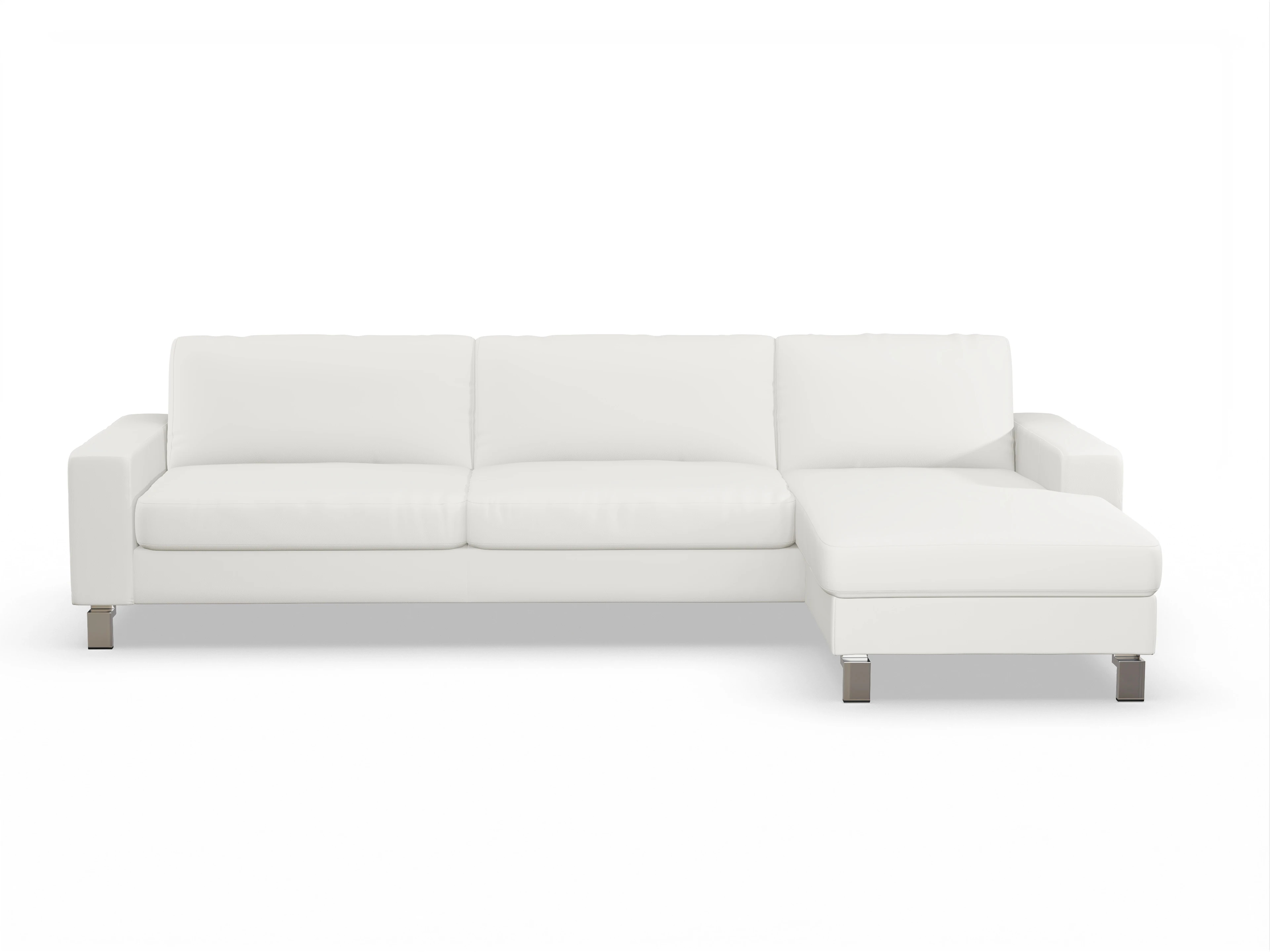 Ansicht des Produktes Indiana Ecksofa rechts Abschluss offen in Leder Weiss