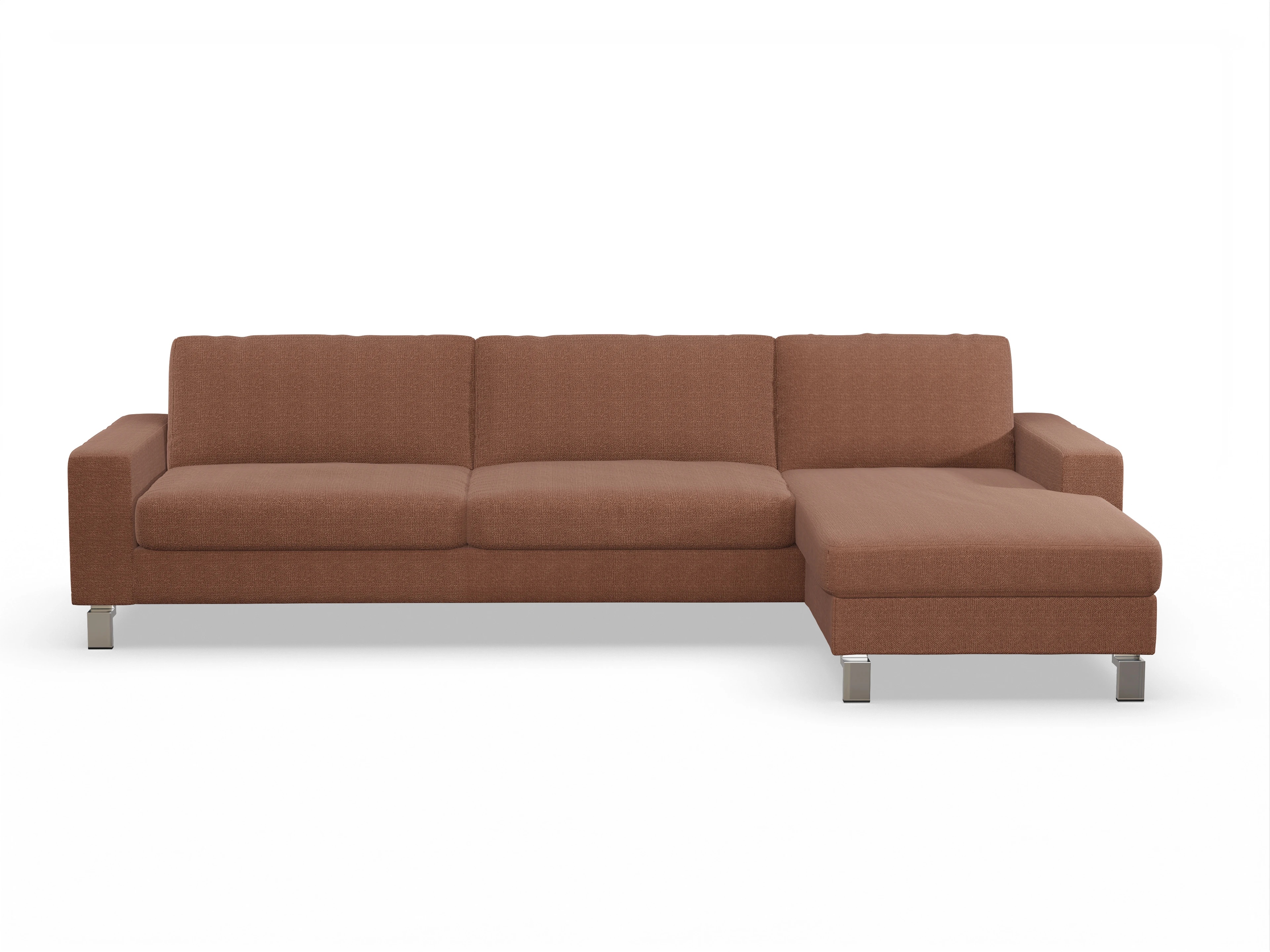 Ansicht des Produktes Indiana Ecksofa rechts Abschluss offen in Stoff Orange
