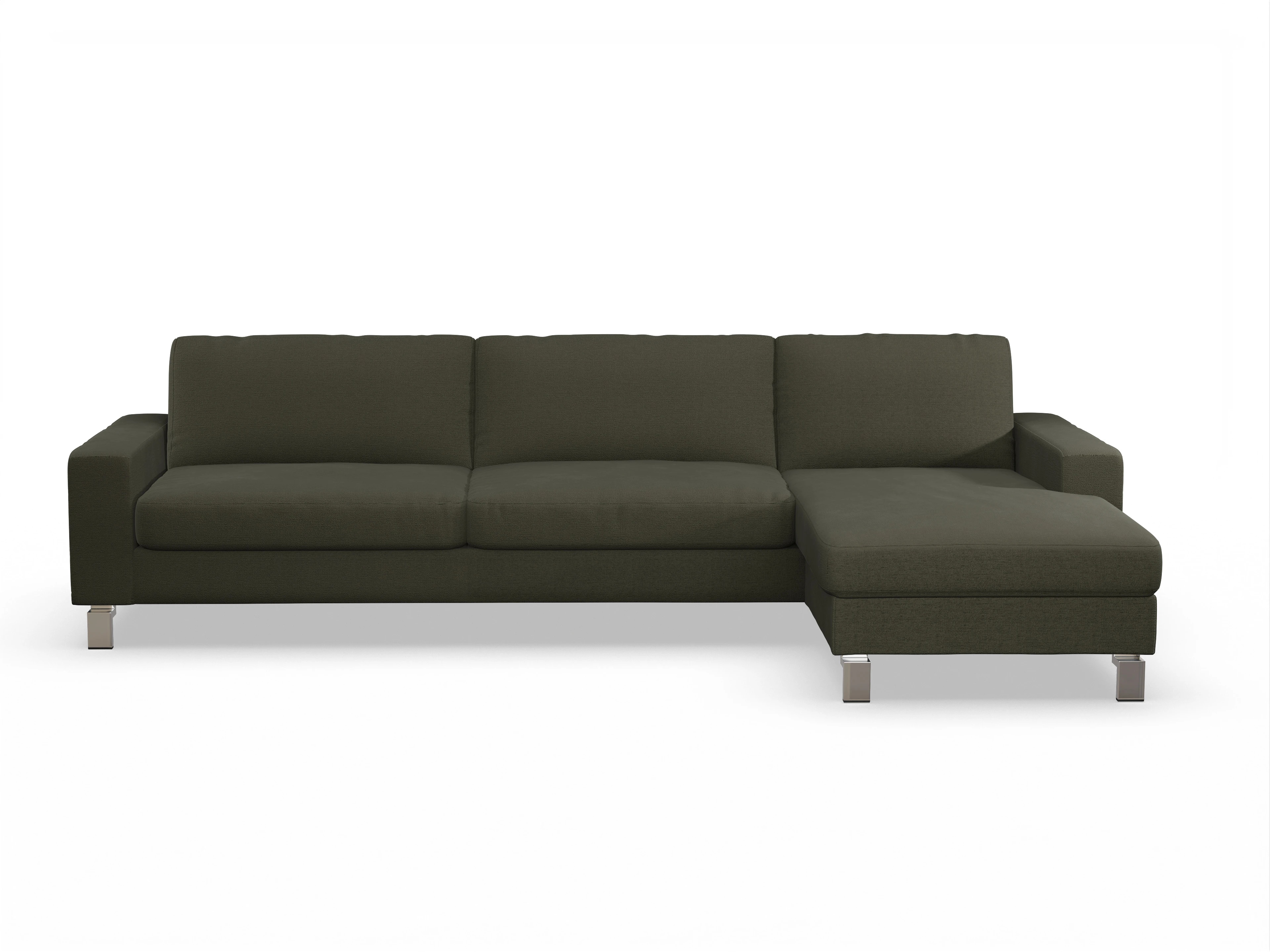 Ansicht des Produktes Indiana Ecksofa rechts Abschluss offen in Stoff Grün