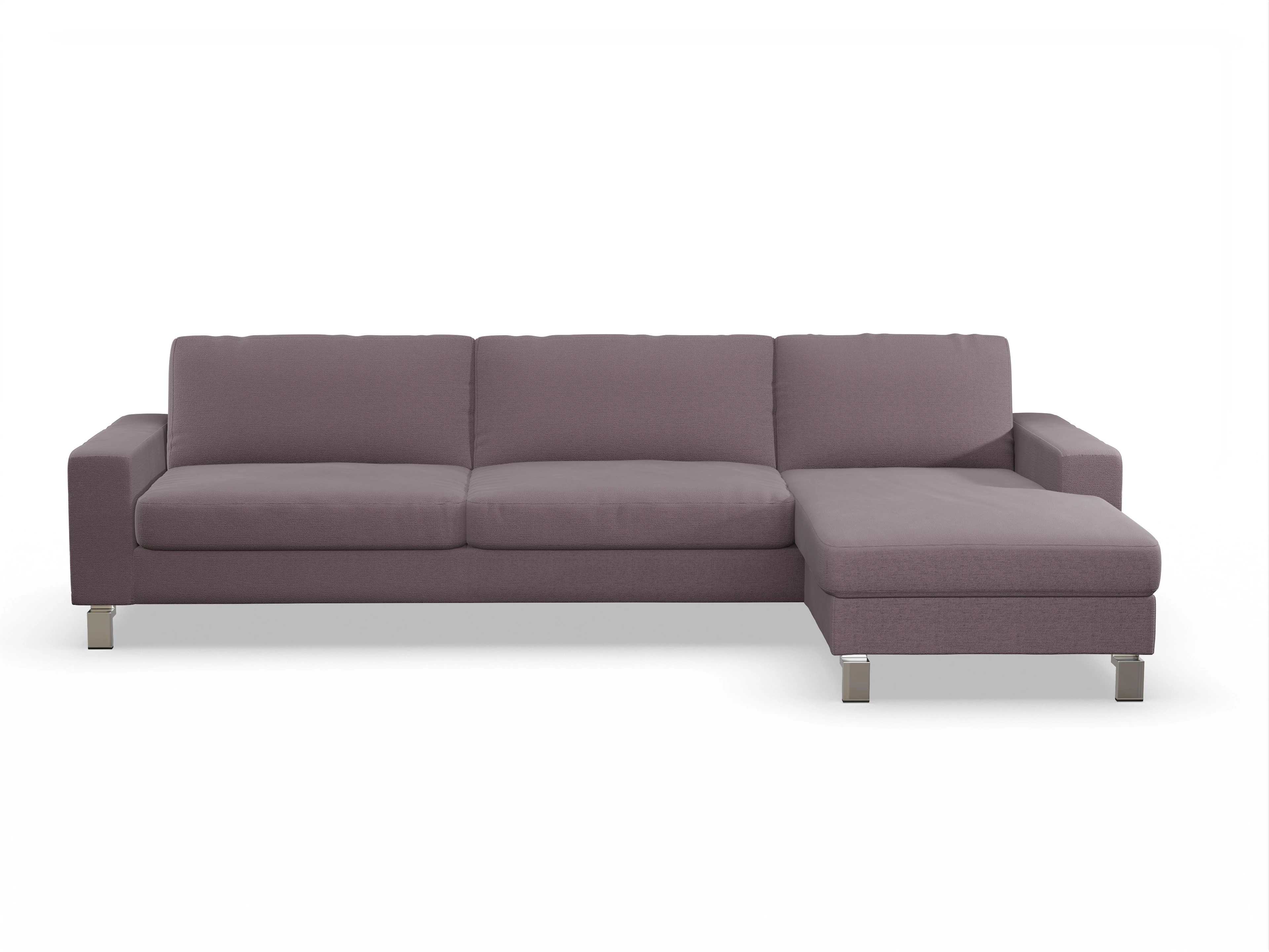 Ansicht des Produktes Indiana Ecksofa rechts Abschluss offen in Stoff Rosa