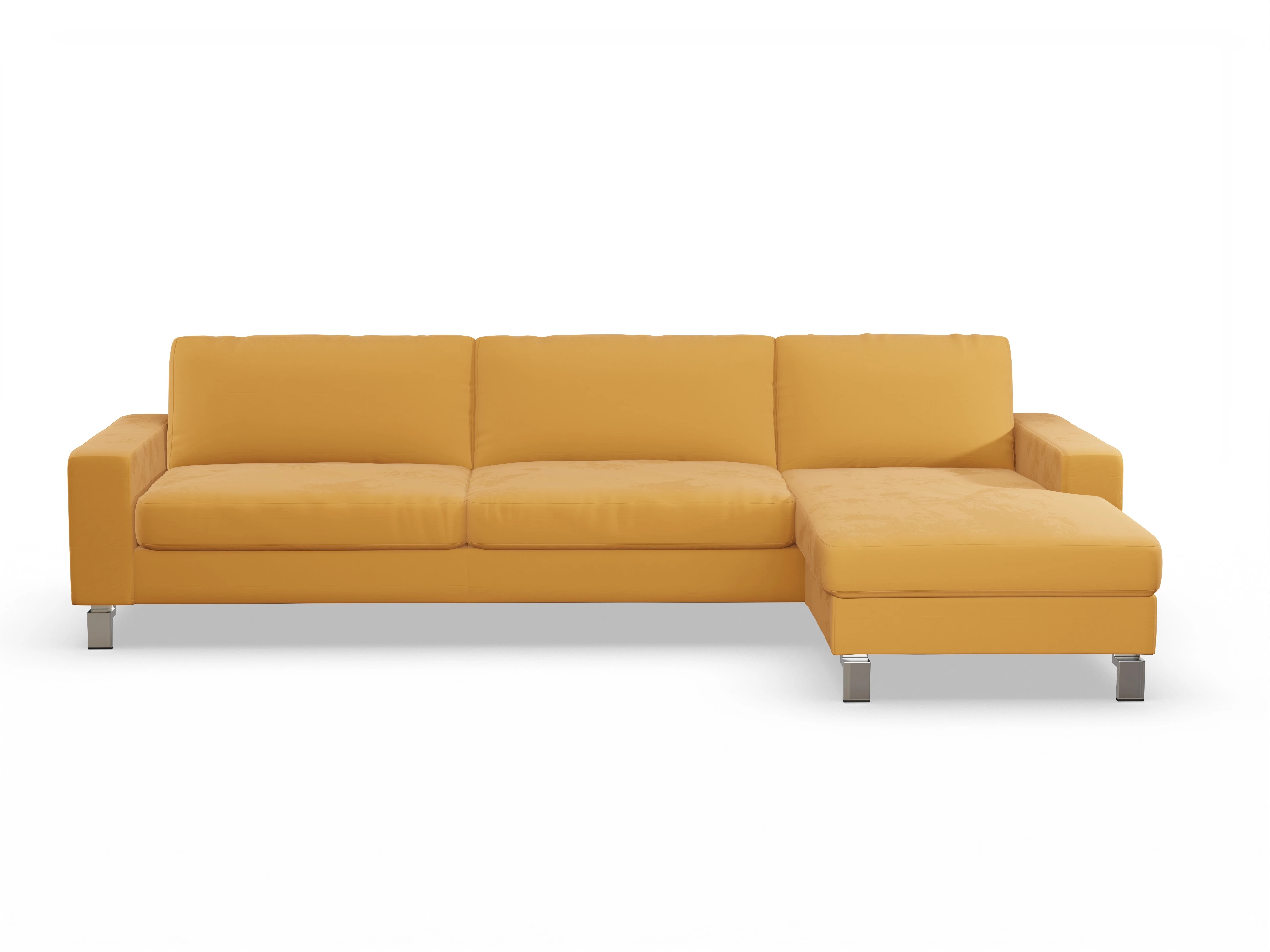 Ansicht des Produktes Indiana Ecksofa rechts Abschluss offen in Stoff Orange