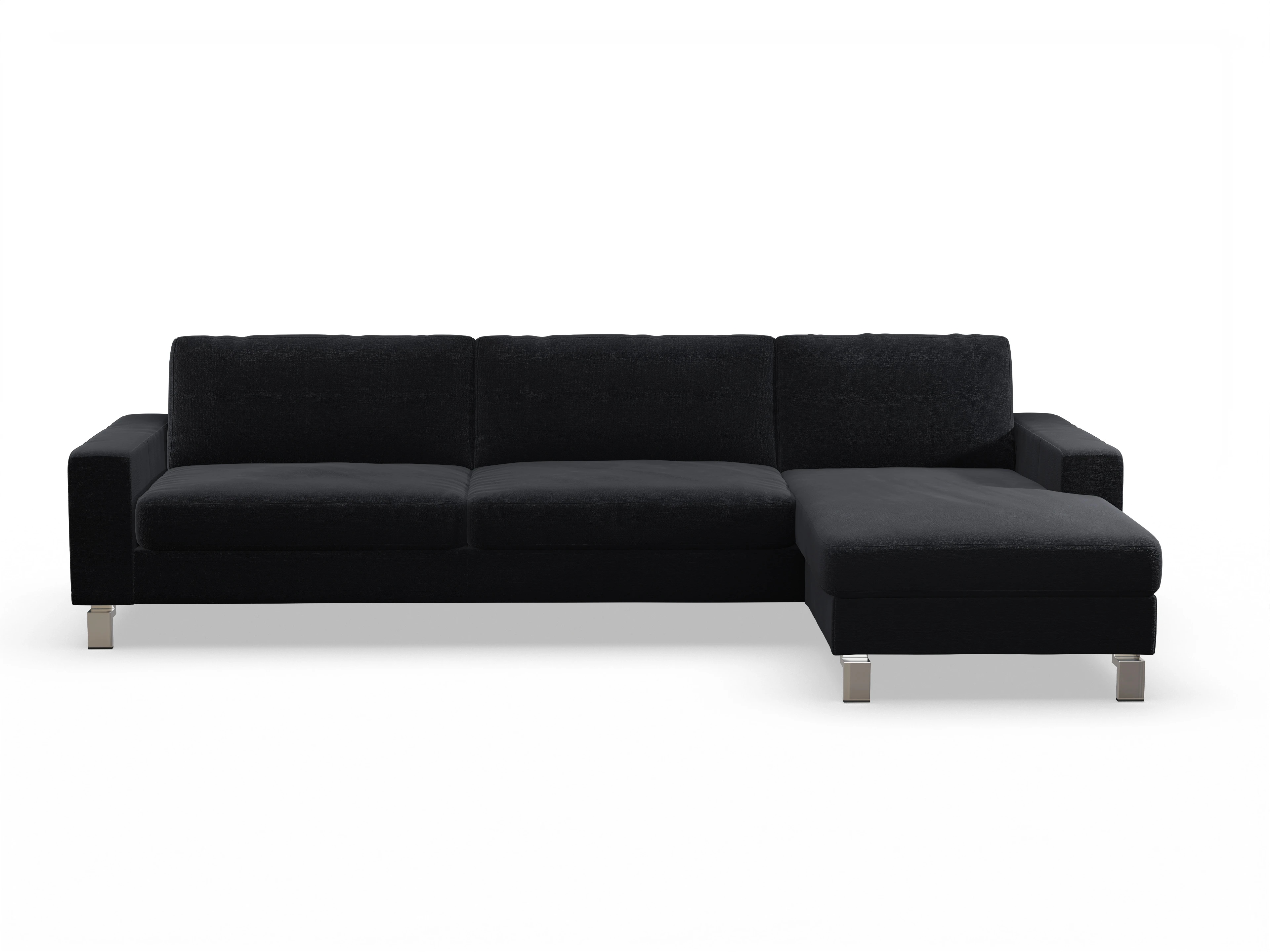 Ansicht des Produktes Indiana Ecksofa rechts Abschluss offen in Stoff Schwarz