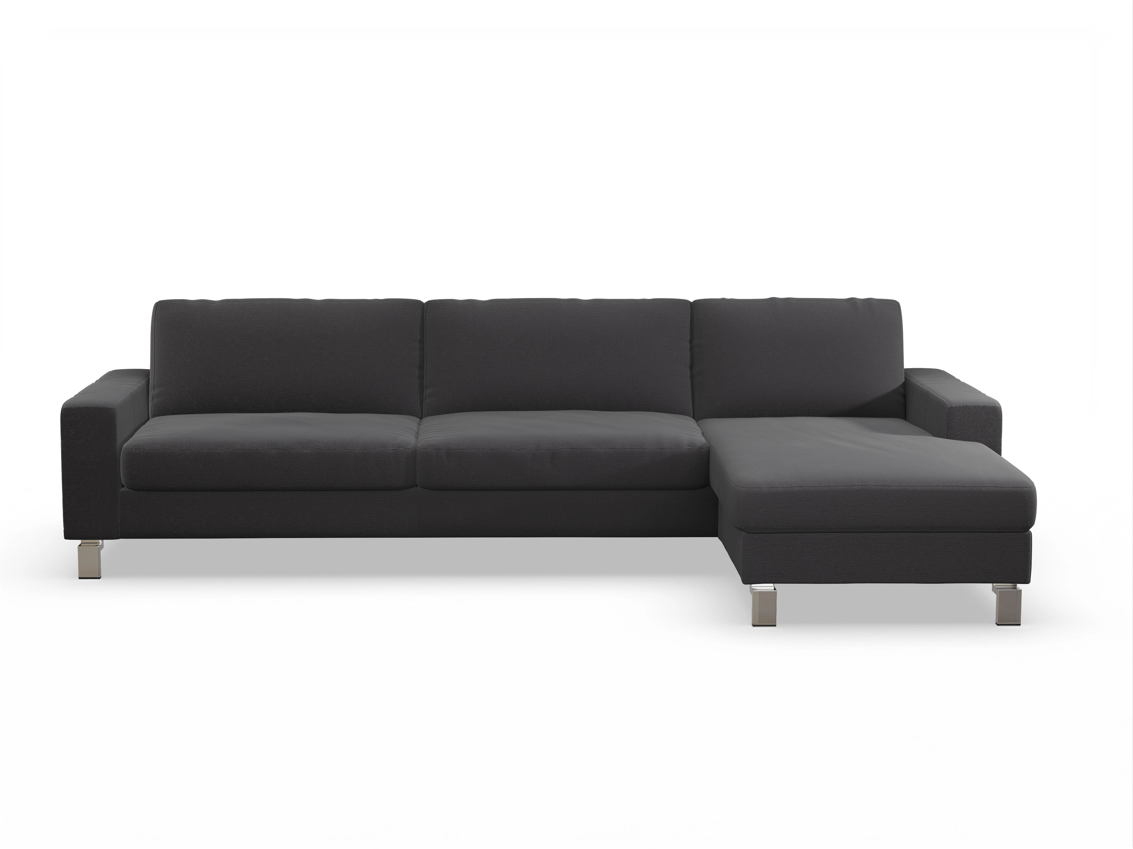 Ansicht des Produktes Indiana Ecksofa rechts Abschluss offen in Stoff Grau