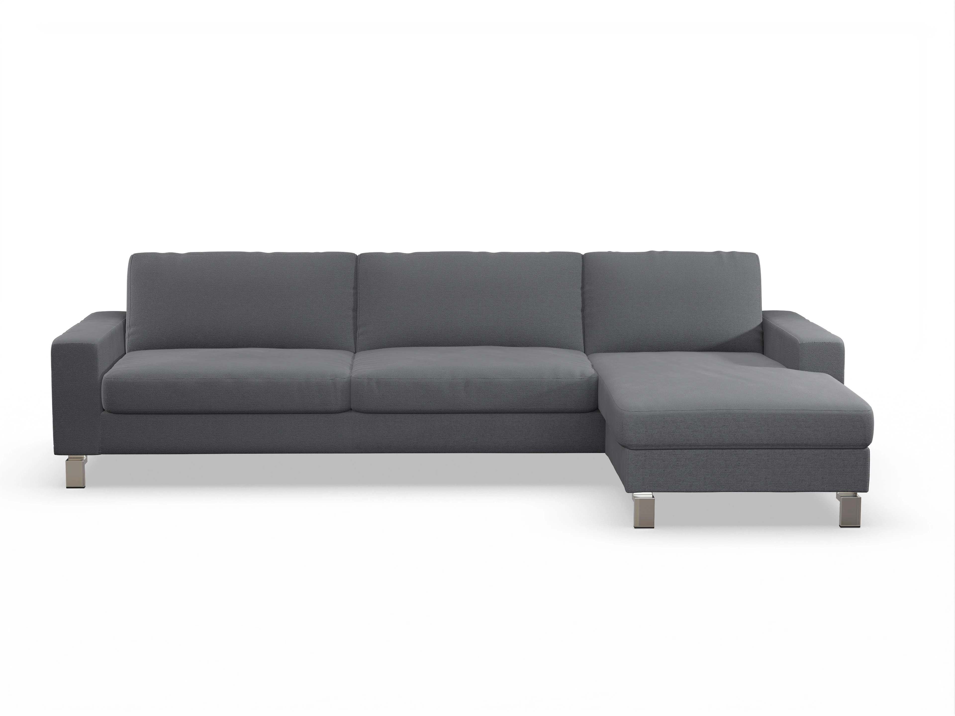 Ansicht des Produktes Indiana Ecksofa rechts Abschluss offen in Stoff Grau