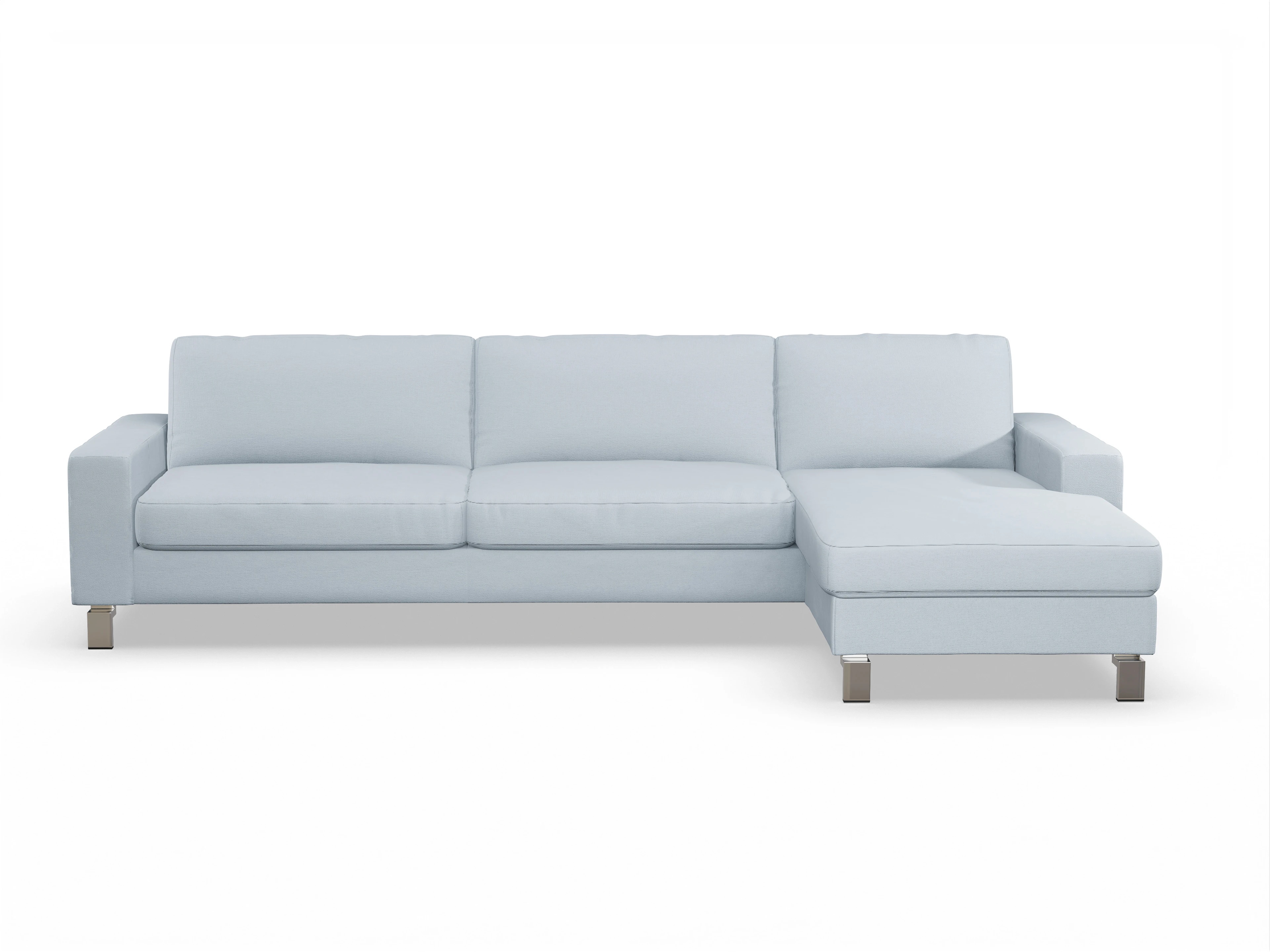 Ansicht des Produktes Indiana Ecksofa rechts Abschluss offen in Stoff Blau