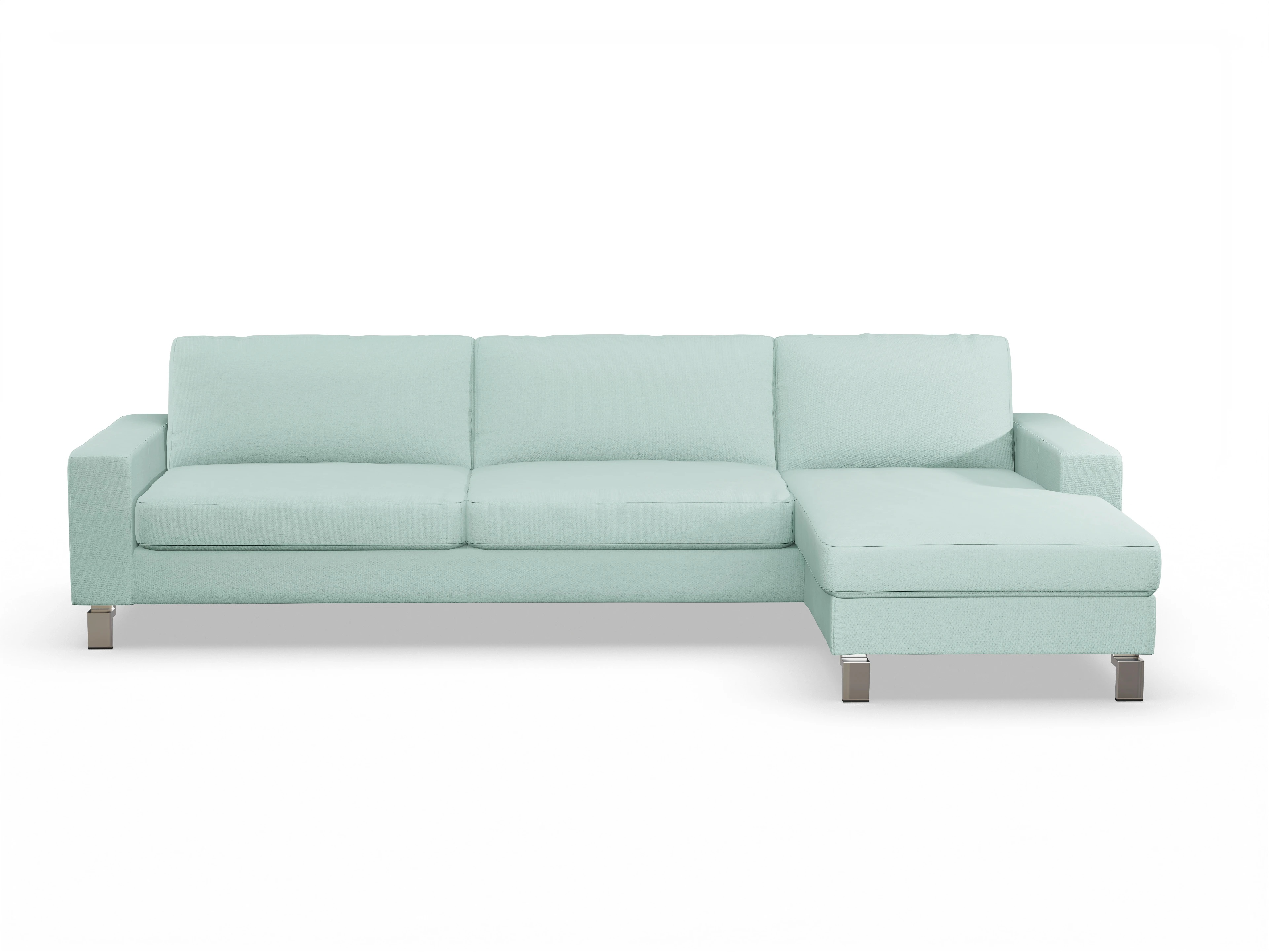 Ansicht des Produktes Indiana Ecksofa rechts Abschluss offen in Stoff Grün