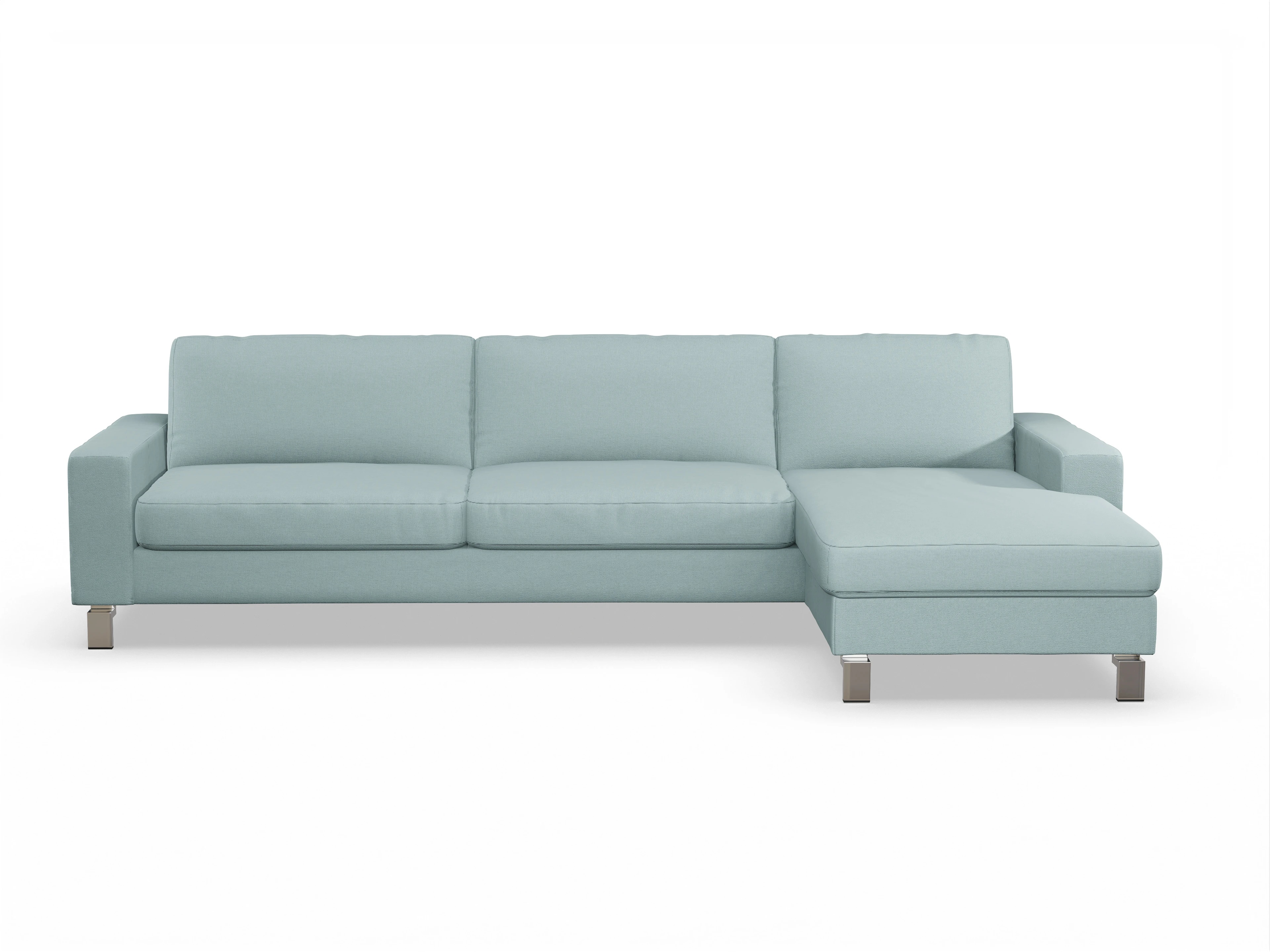 Ansicht des Produktes Indiana Ecksofa rechts Abschluss offen in Stoff Blau