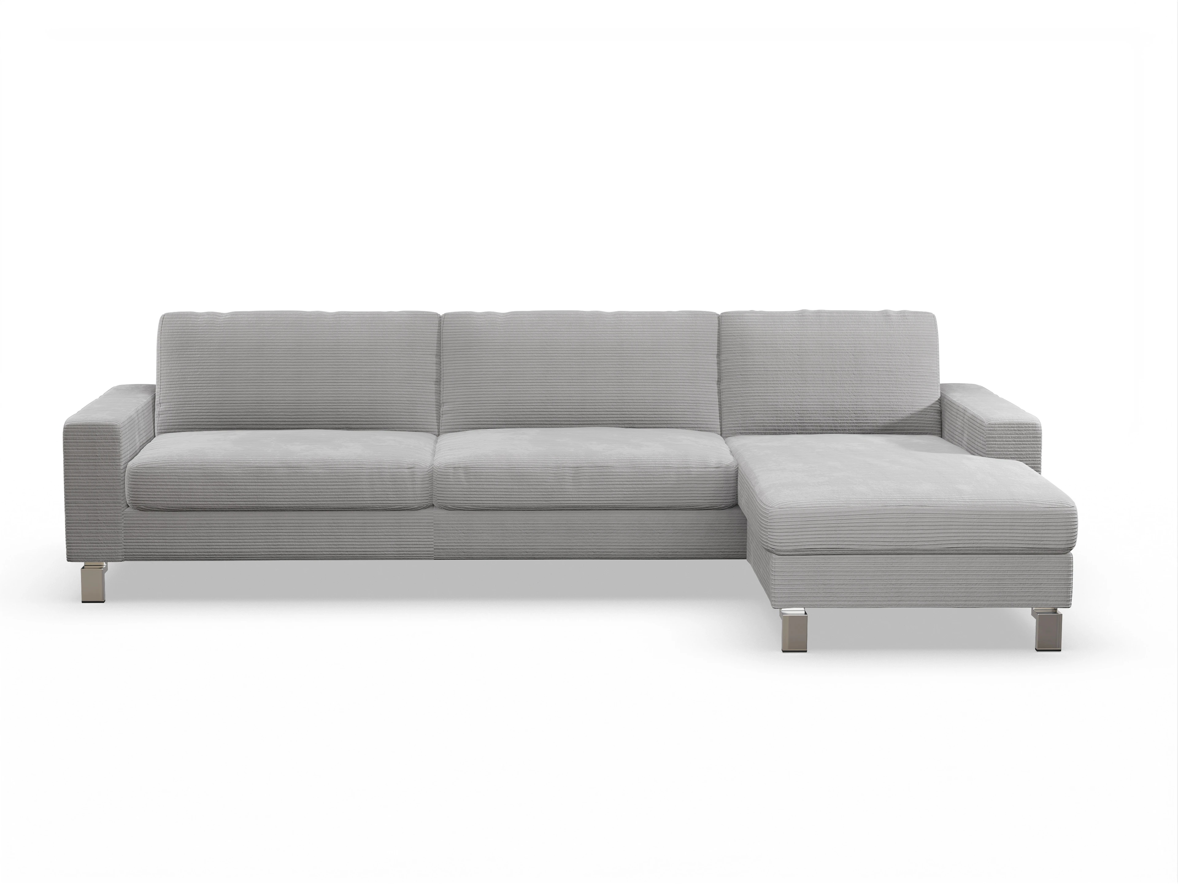 Ansicht des Produktes Indiana Ecksofa rechts Abschluss offen in Stoff Grau