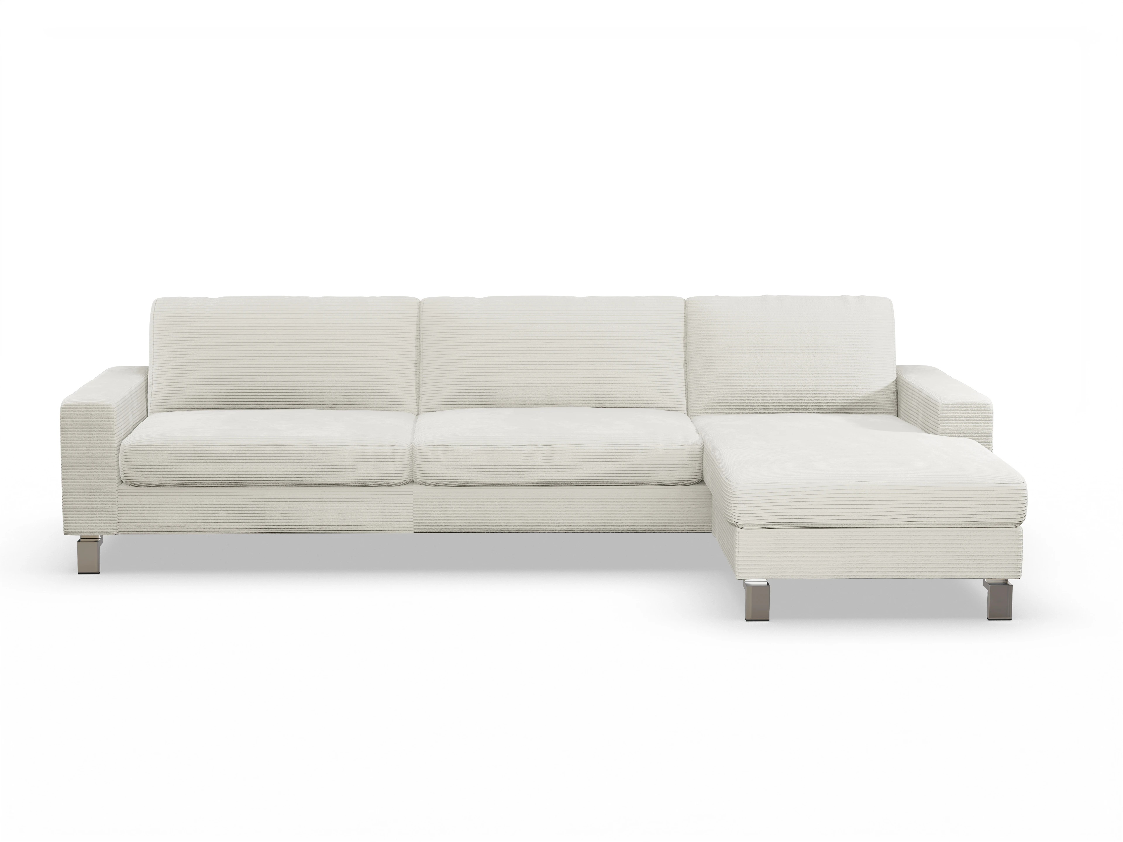 Ansicht des Produktes Indiana Ecksofa rechts Abschluss offen in Stoff Weiss