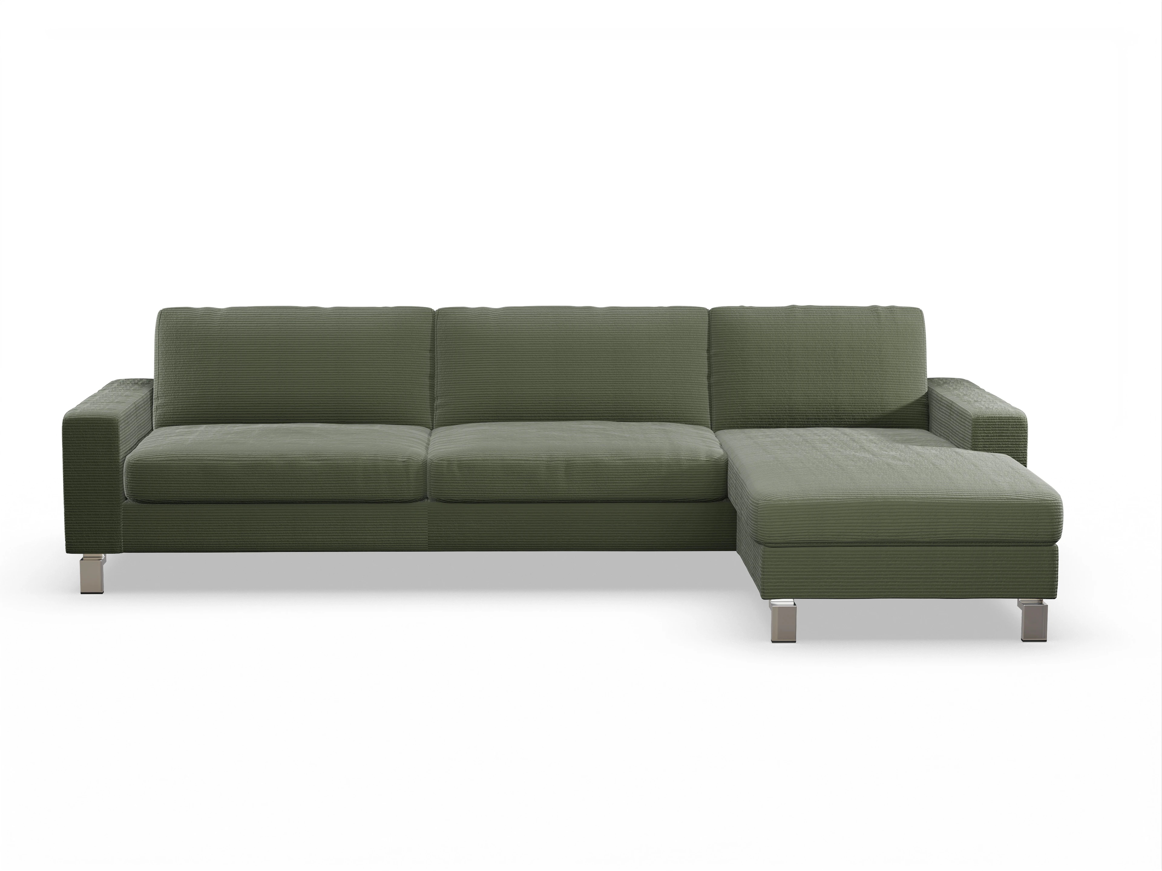 Ansicht des Produktes Indiana Ecksofa rechts Abschluss offen in Stoff Grün