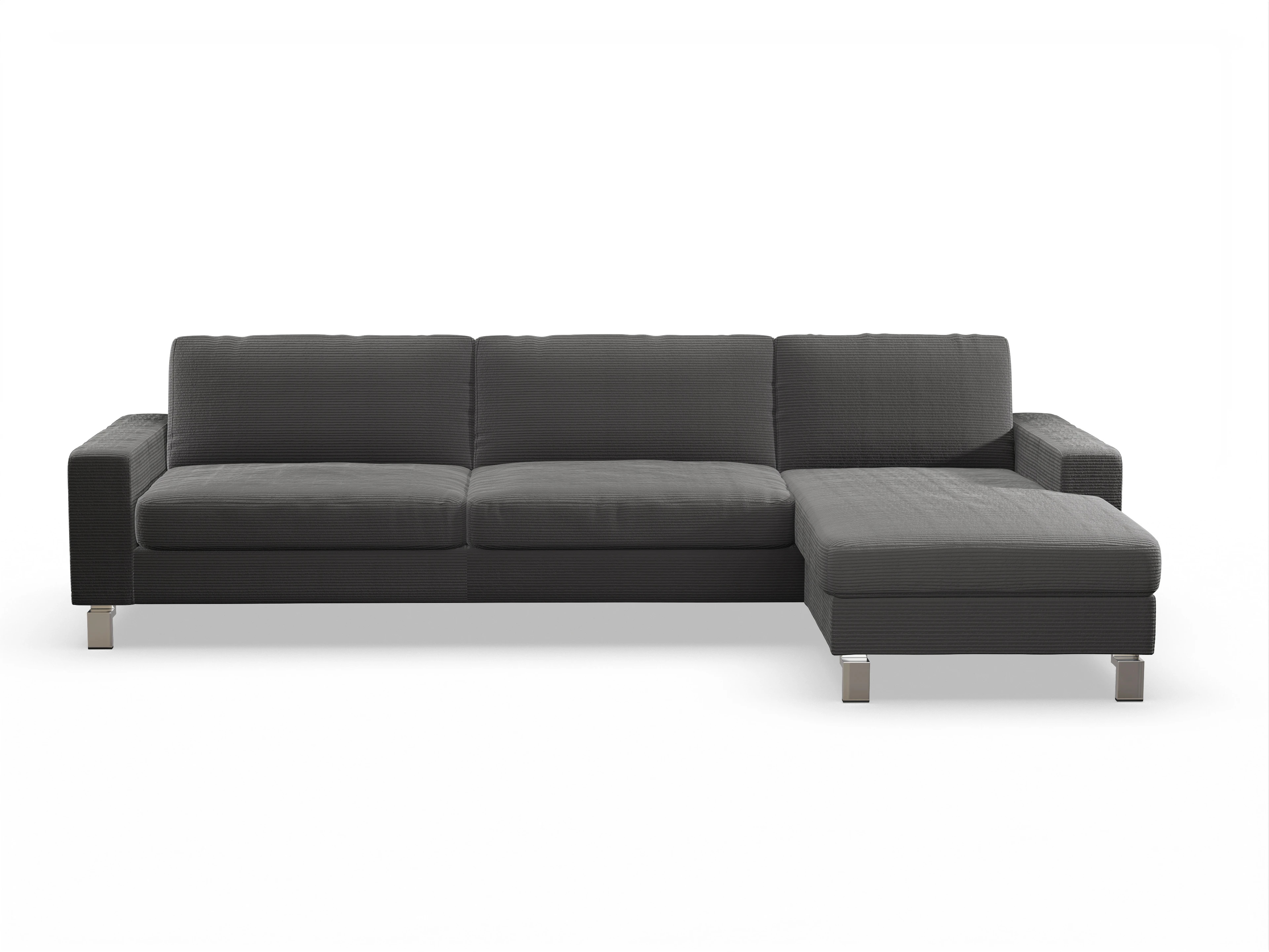 Ansicht des Produktes Indiana Ecksofa rechts Abschluss offen in Stoff Grau