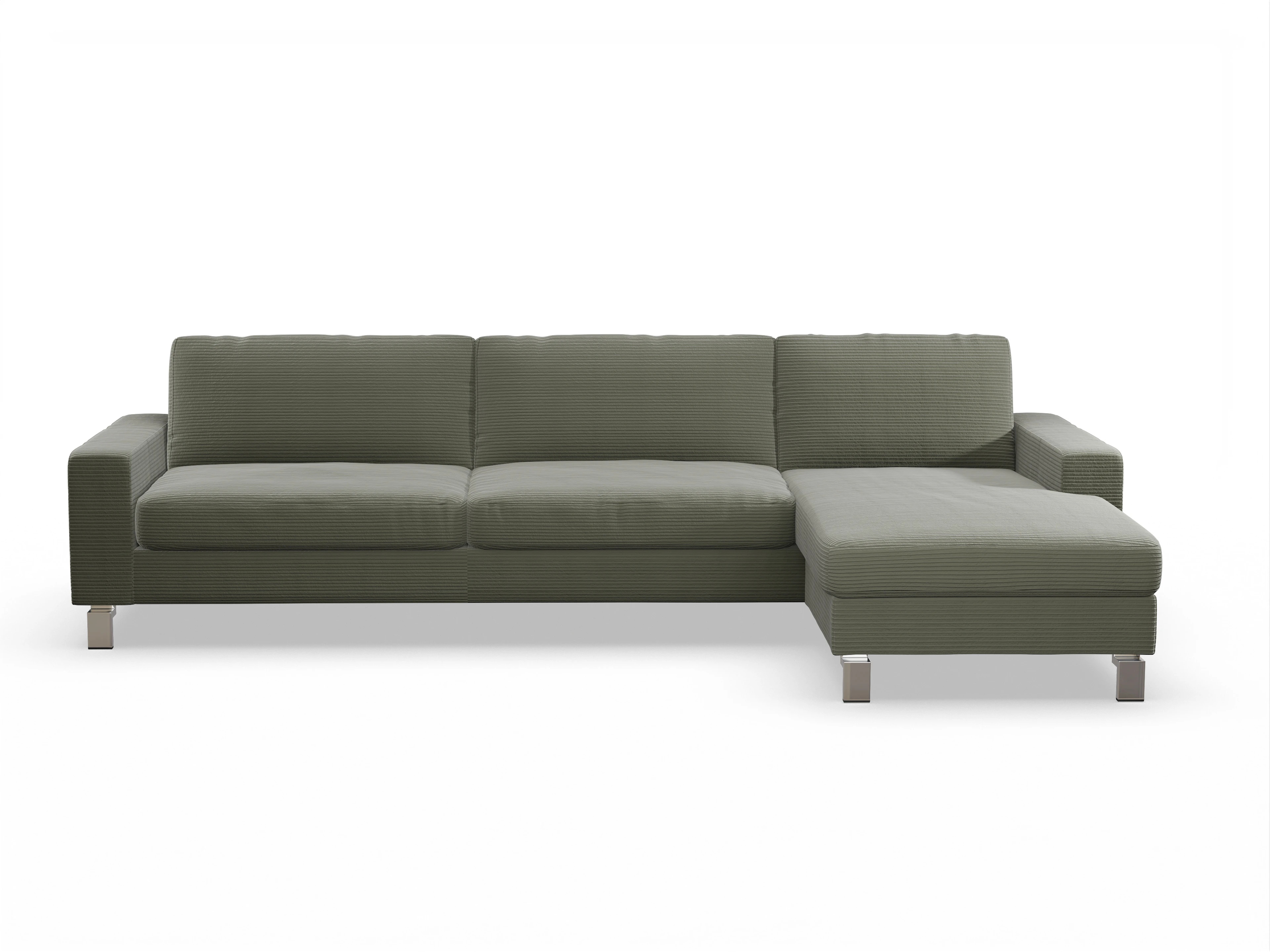 Ansicht des Produktes Indiana Ecksofa rechts Abschluss offen in Stoff Grün