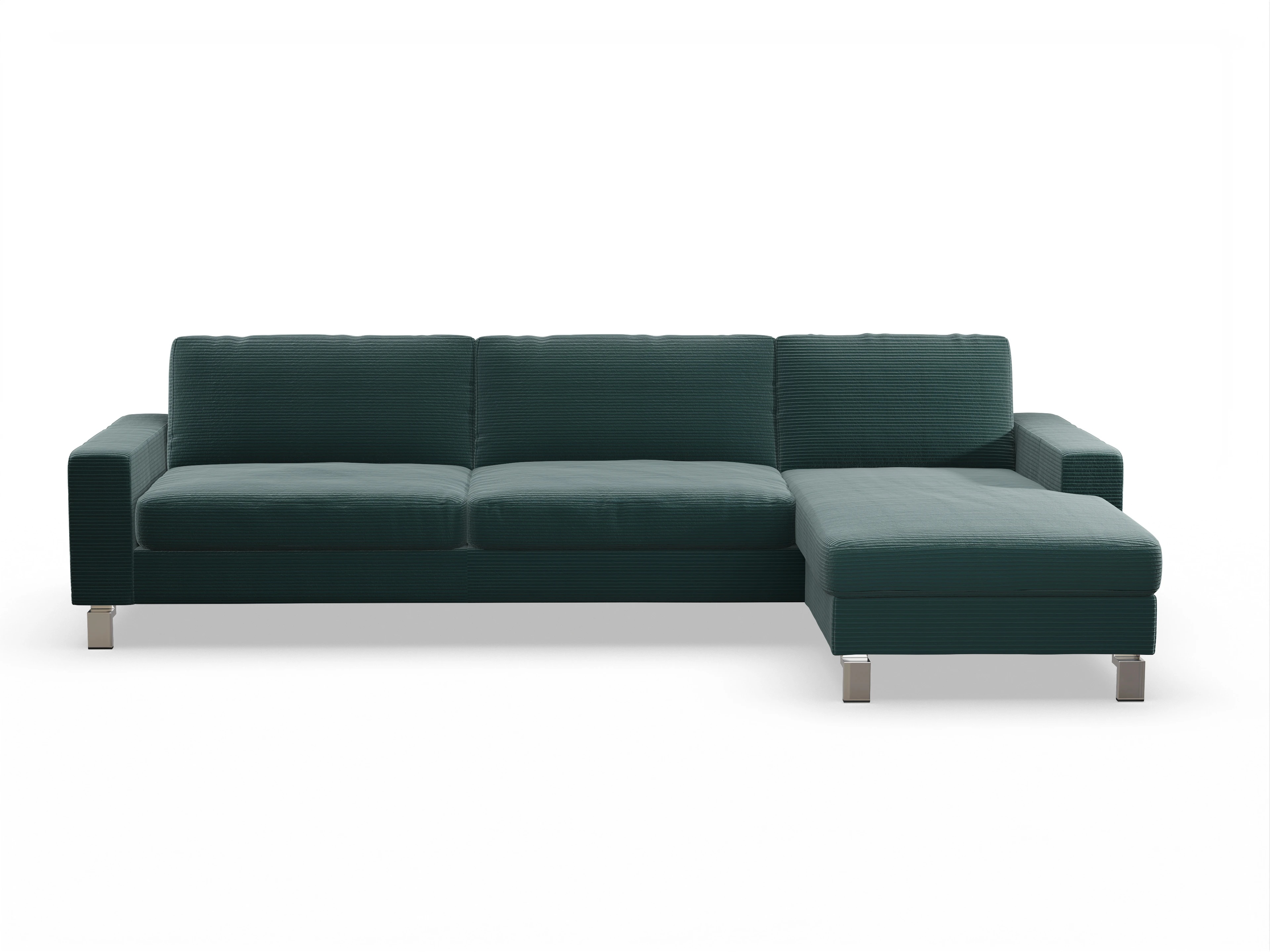 Ansicht des Produktes Indiana Ecksofa rechts Abschluss offen in Stoff Grün