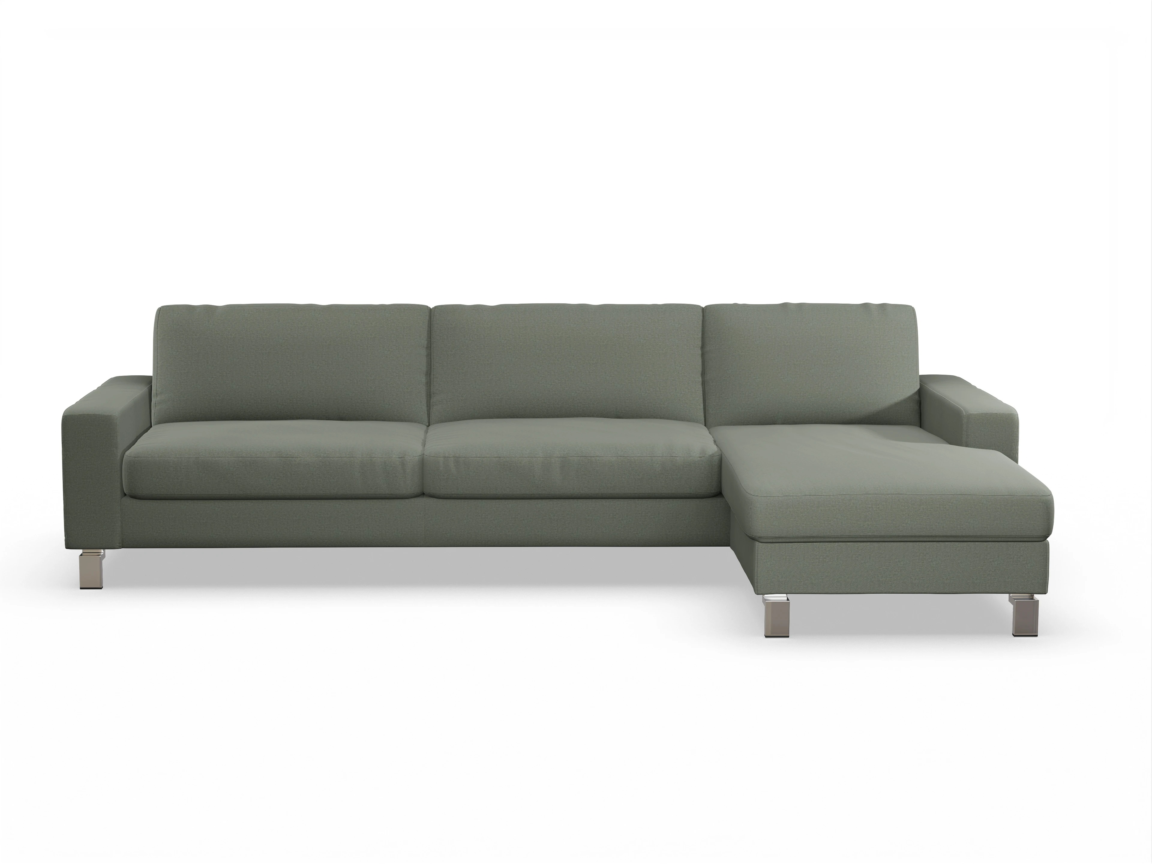 Ansicht des Produktes Indiana Ecksofa rechts Abschluss offen in Stoff Grün