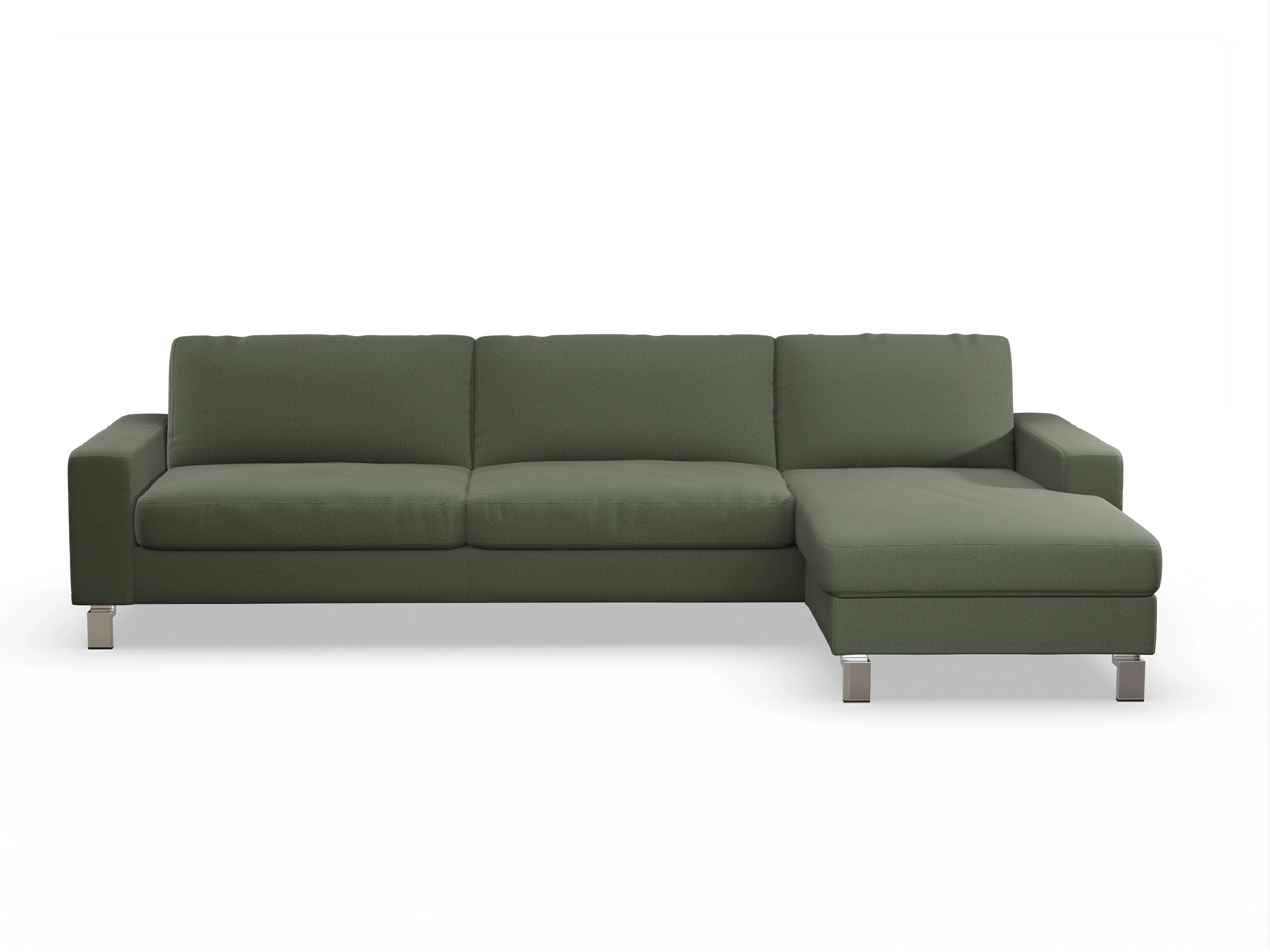 Ansicht des Produktes Indiana Ecksofa rechts Abschluss offen in Stoff Grün