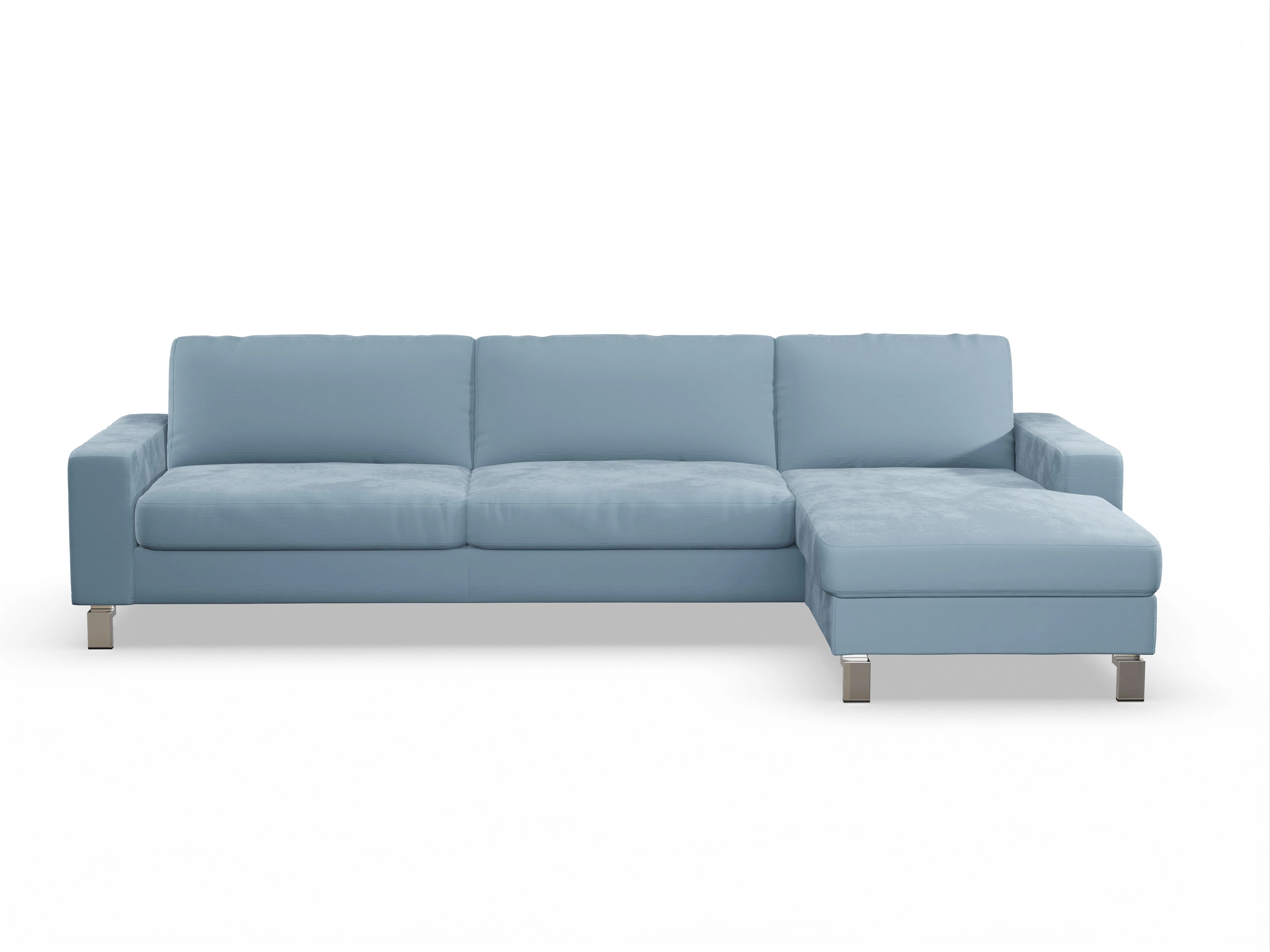 Ansicht des Produktes Indiana Ecksofa rechts Abschluss offen in Stoff Blau