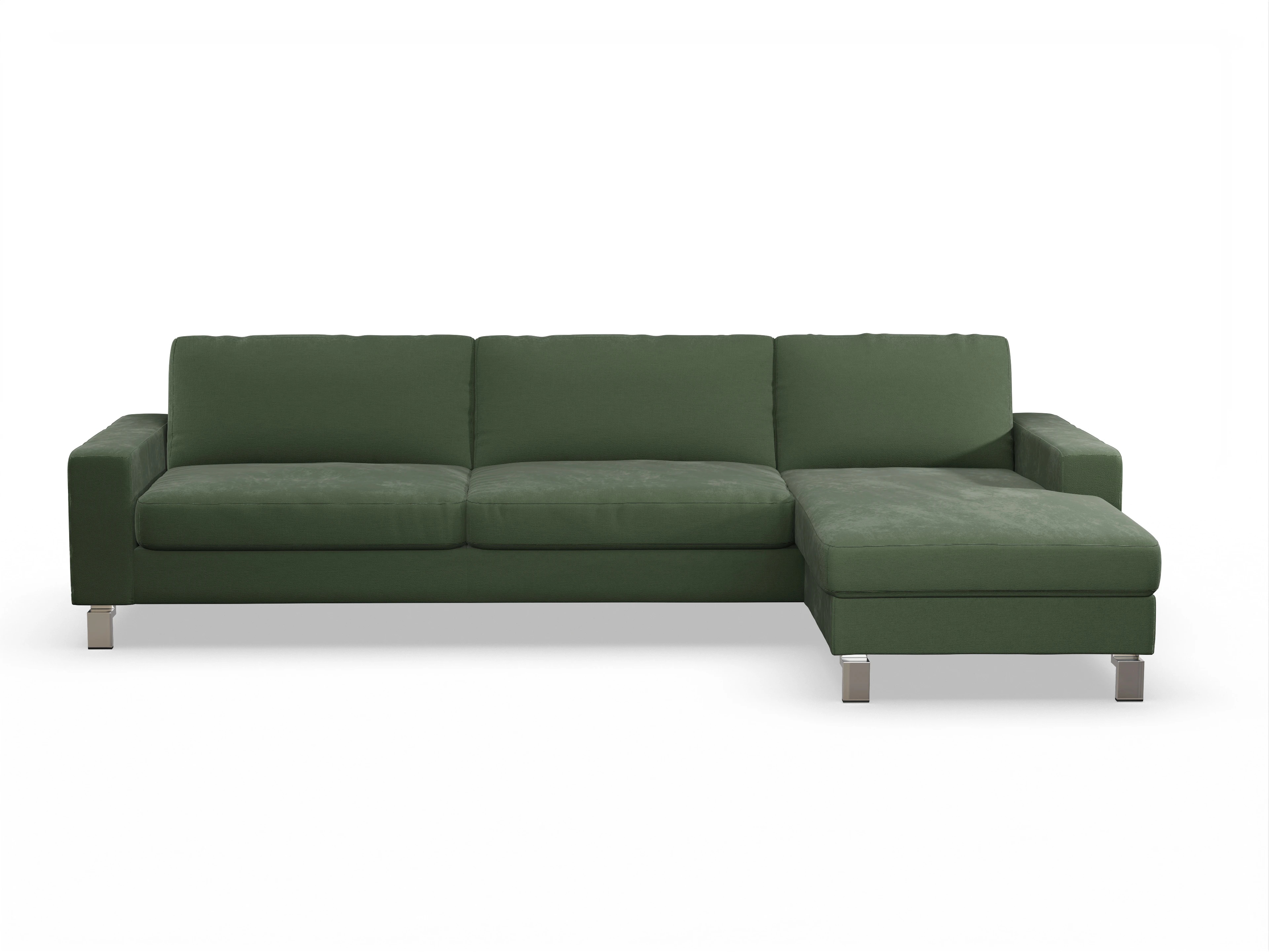 Ansicht des Produktes Indiana Ecksofa rechts Abschluss offen in Stoff Grün