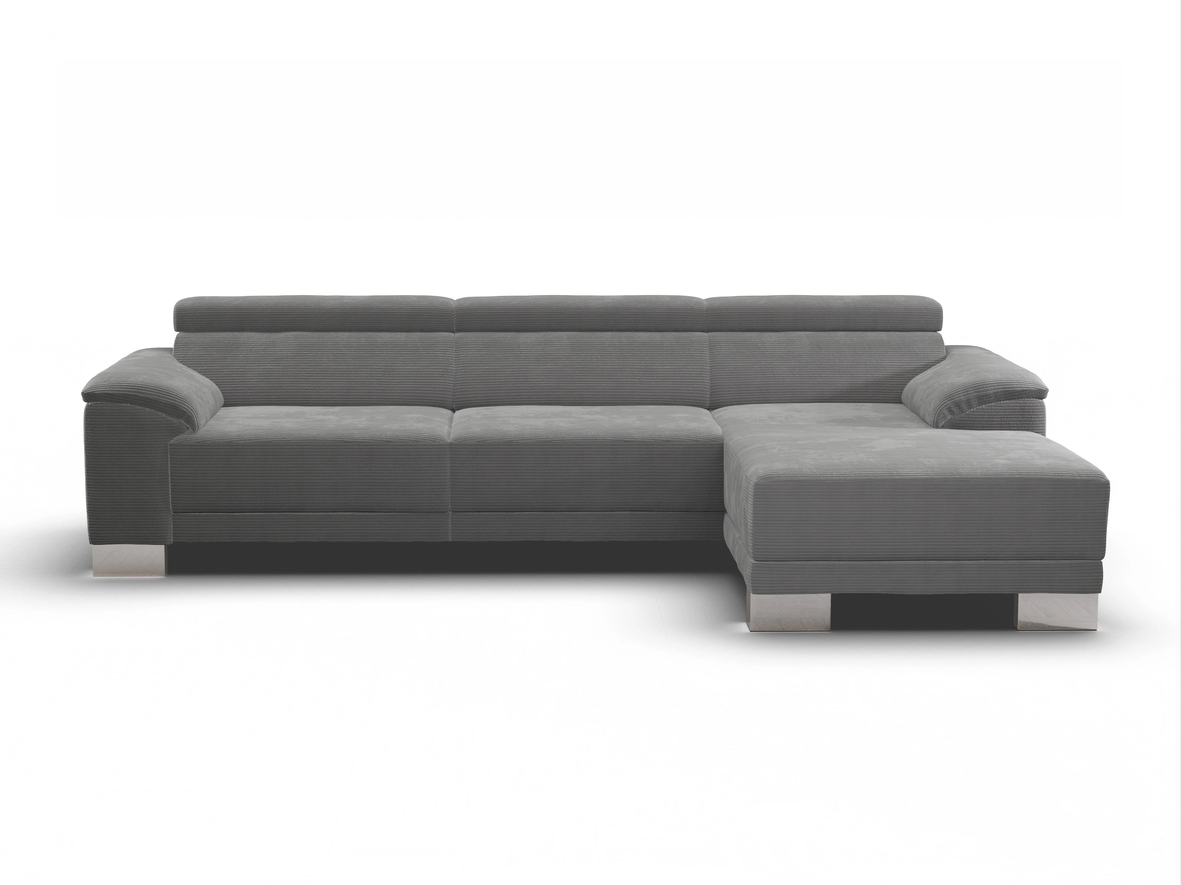 Ansicht des Produktes Antonio Ecksofa rechts Abschluss offen in Stoff Grau