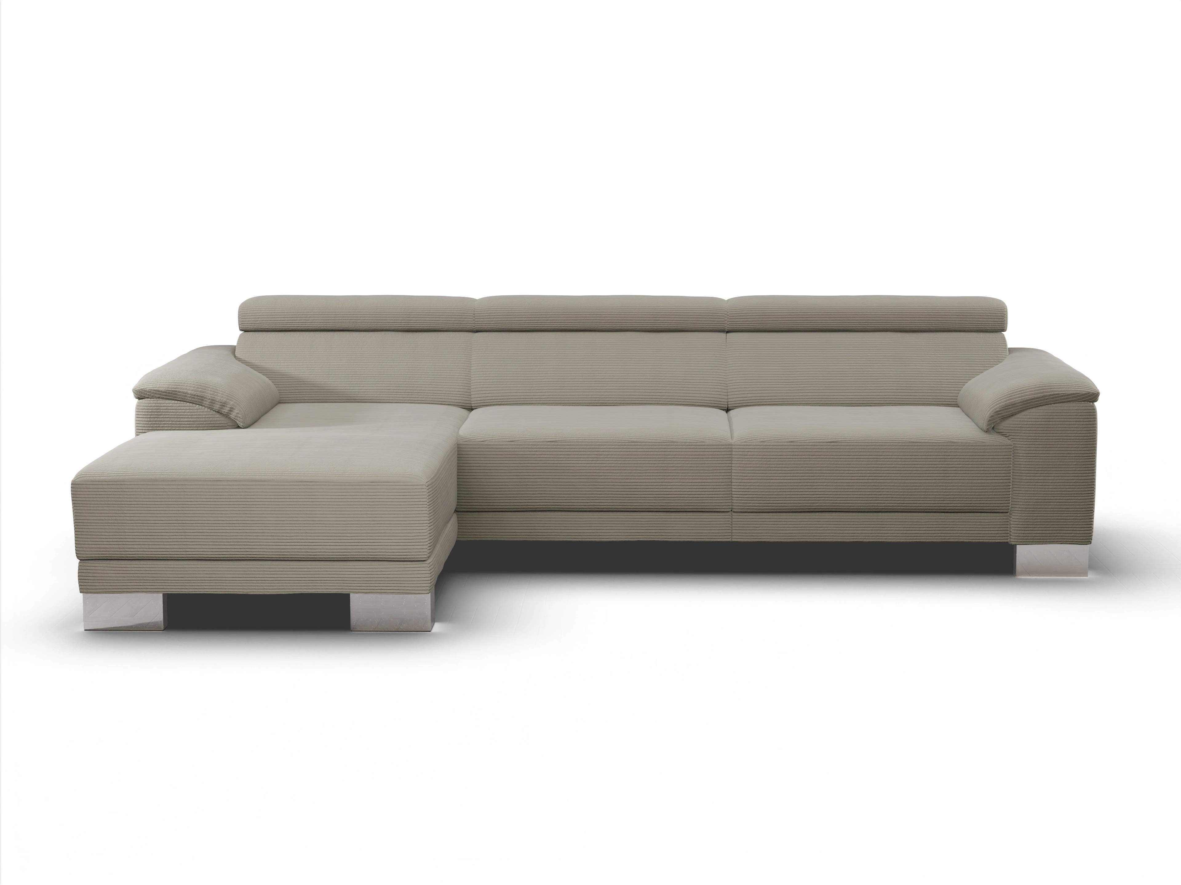 Ansicht des Produktes Antonio Ecksofa links Abschluss offen in Stoff Braun