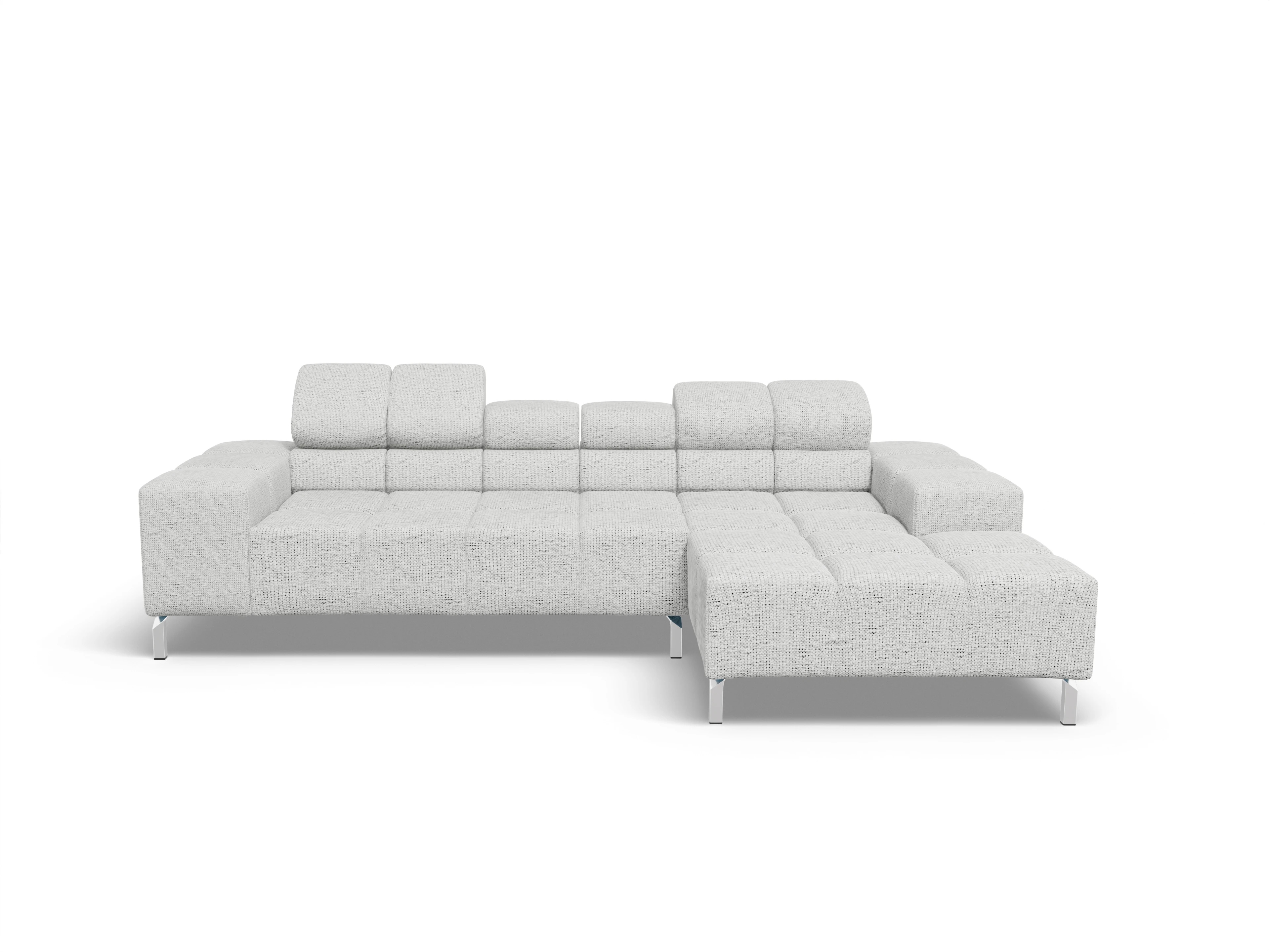 Wilo Ecksofa Longchair R Ansicht des Produktes Wilo Ecksofa rechts Abschluss offen in Stoff Grau