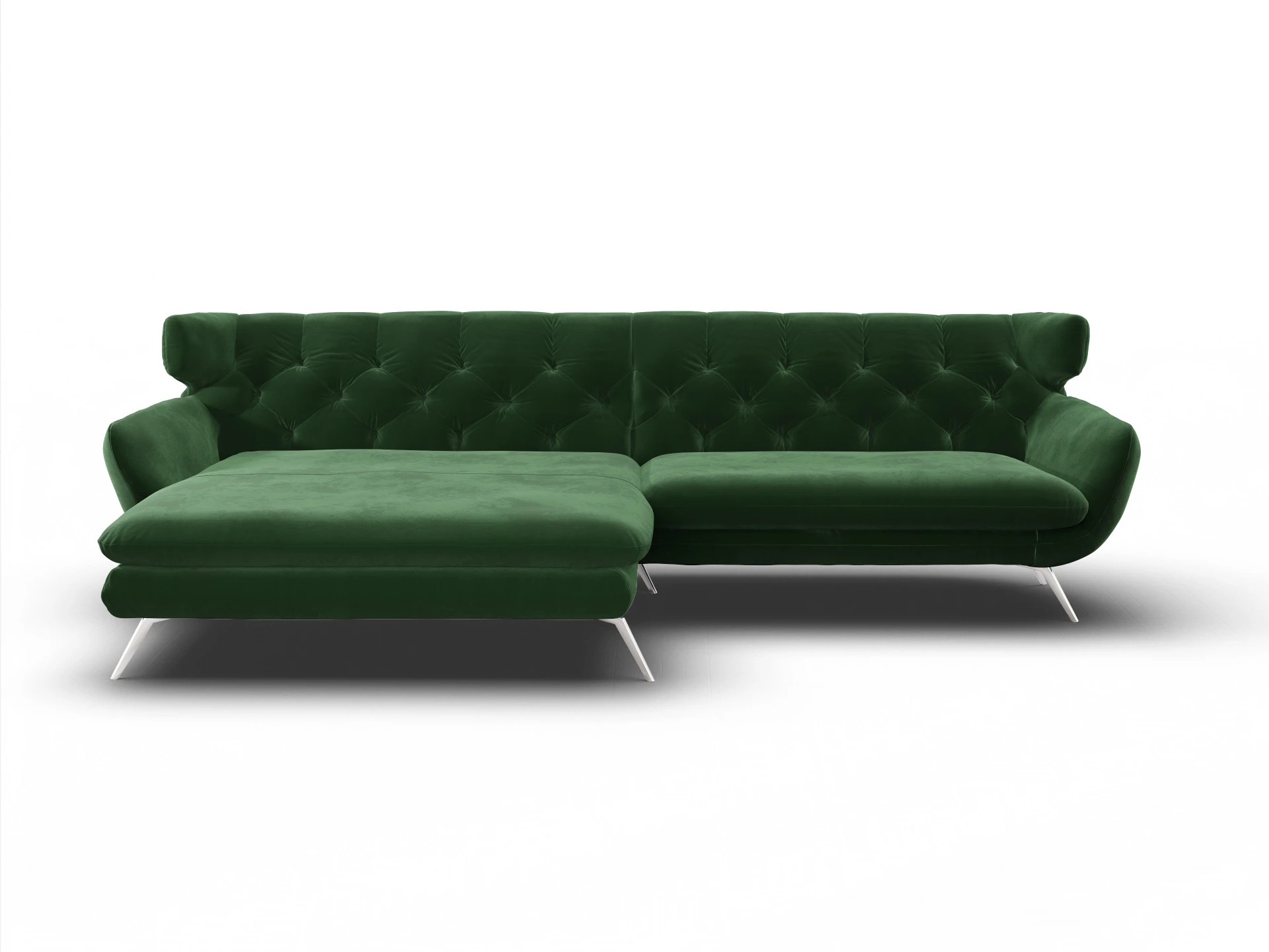 Ansicht des Produktes Seca Ecksofa links Abschluss offen in Stoff Grün