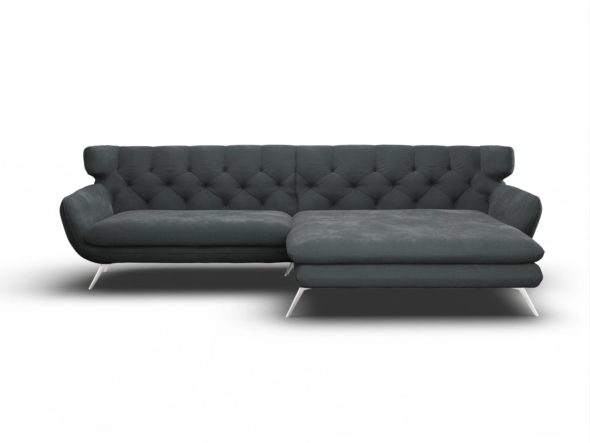 Ansicht des Produktes Seca Ecksofa rechts Abschluss offen in Stoff Grau