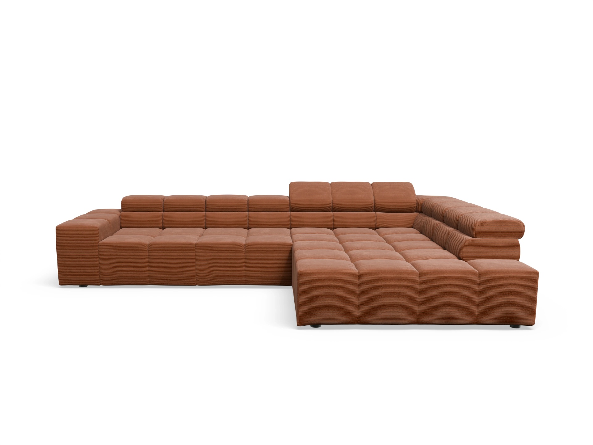 Ansicht des Produktes Camara 2.0 Ecksofa rechts Abschluss offen in Stoff Orange