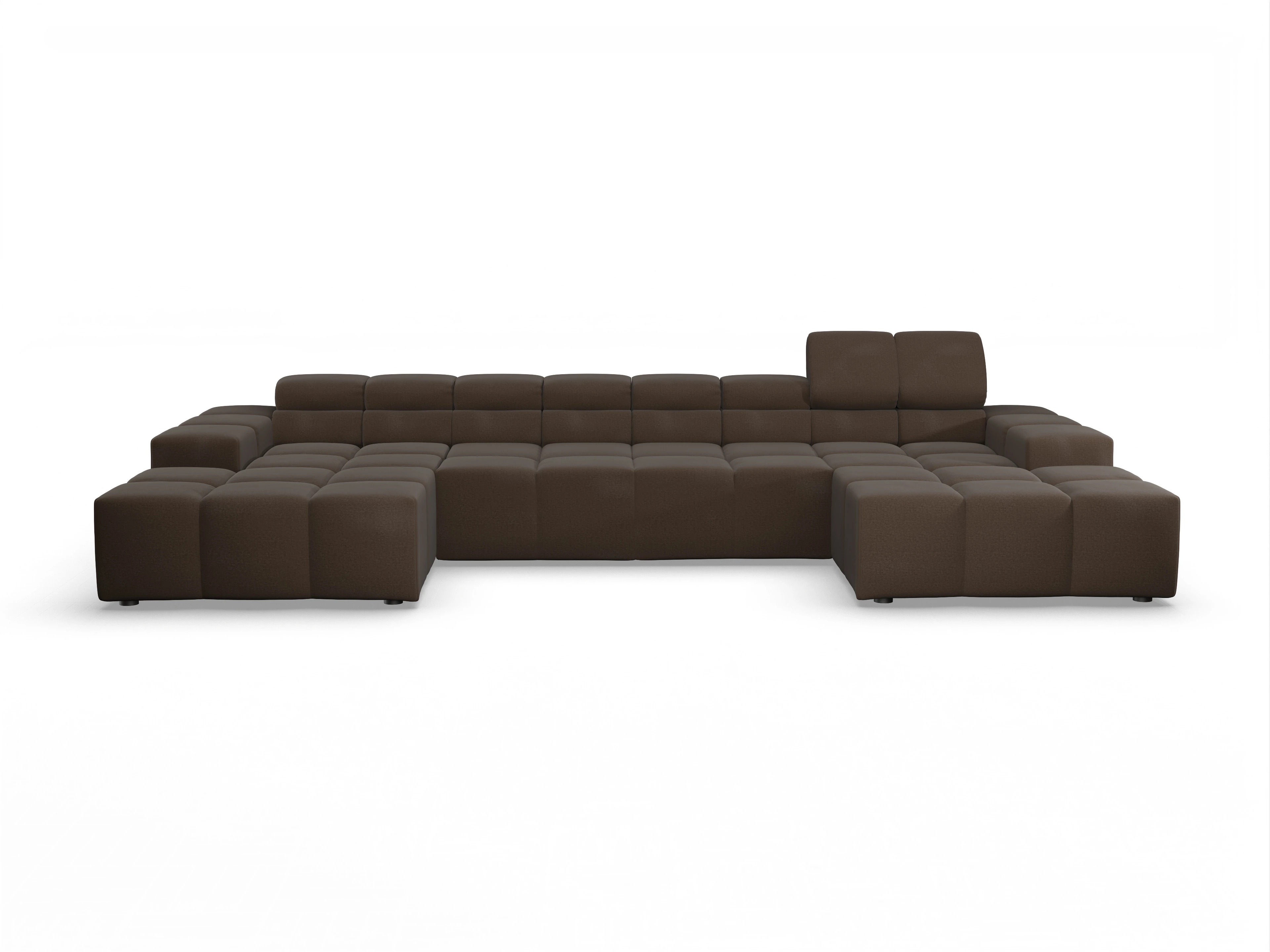 Ansicht des Produktes Camara 2.0 Wohnlandschaft offen beidseitig in Stoff Braun