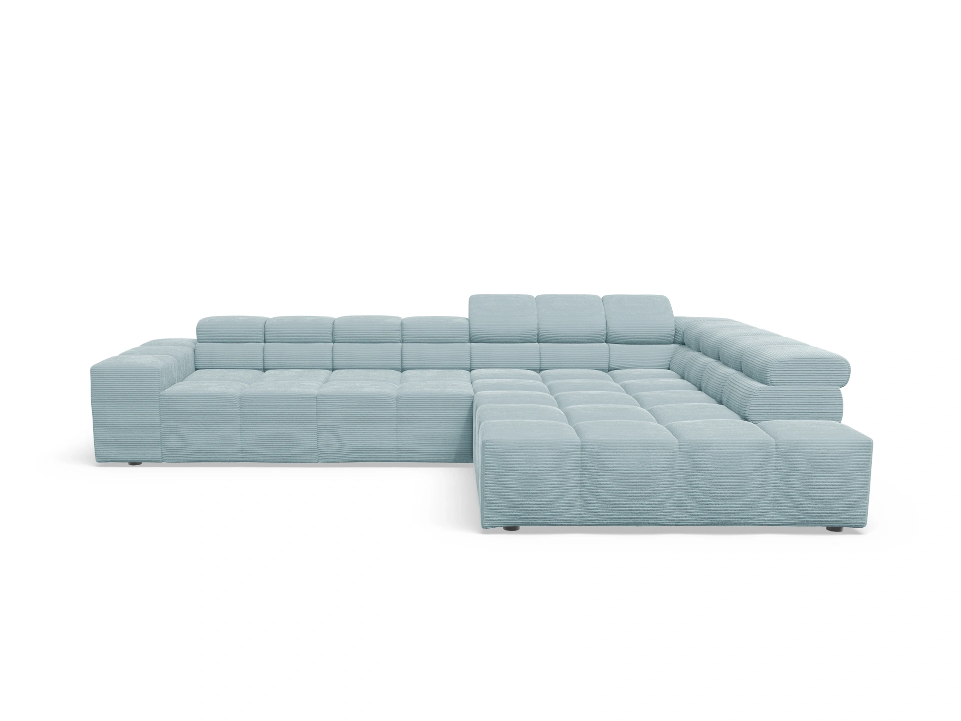 Ansicht des Produktes Camara 2.0 Ecksofa rechts Abschluss offen in Stoff Blau
