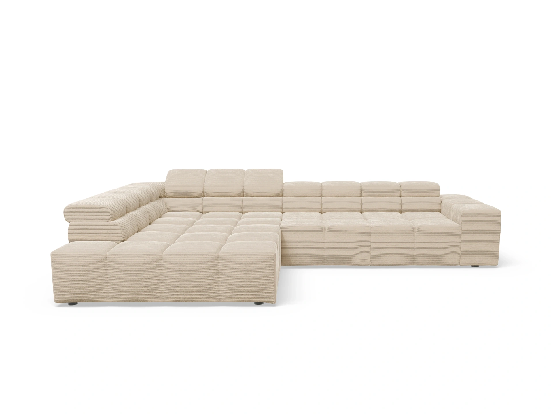 Ansicht des Produktes Camara 2.0 Ecksofa links Abschluss offen in Stoff Beige