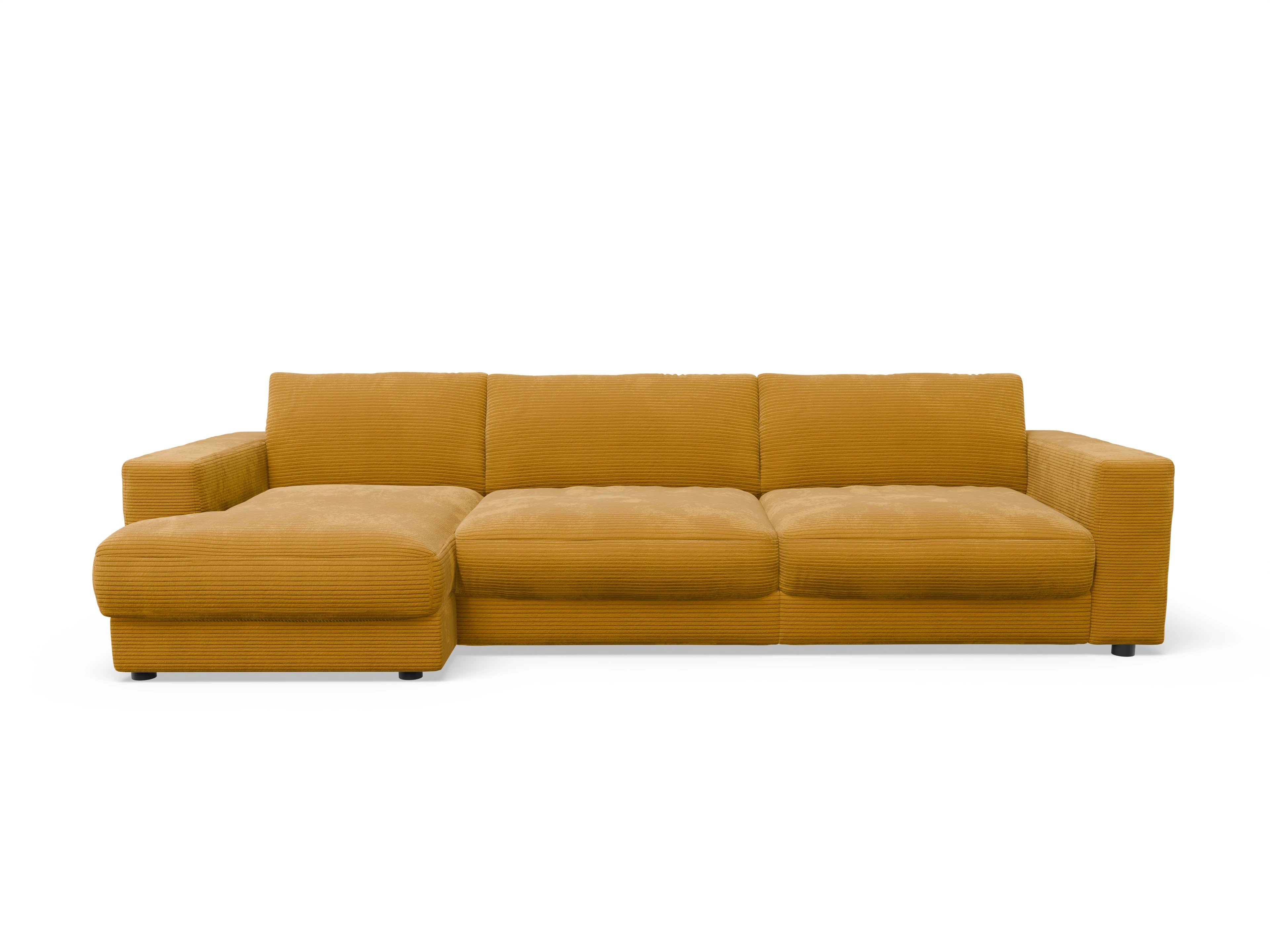 Ansicht des Produktes Mammut Plus 2.0 Ecksofa links Abschluss offen in Stoff Gelb
