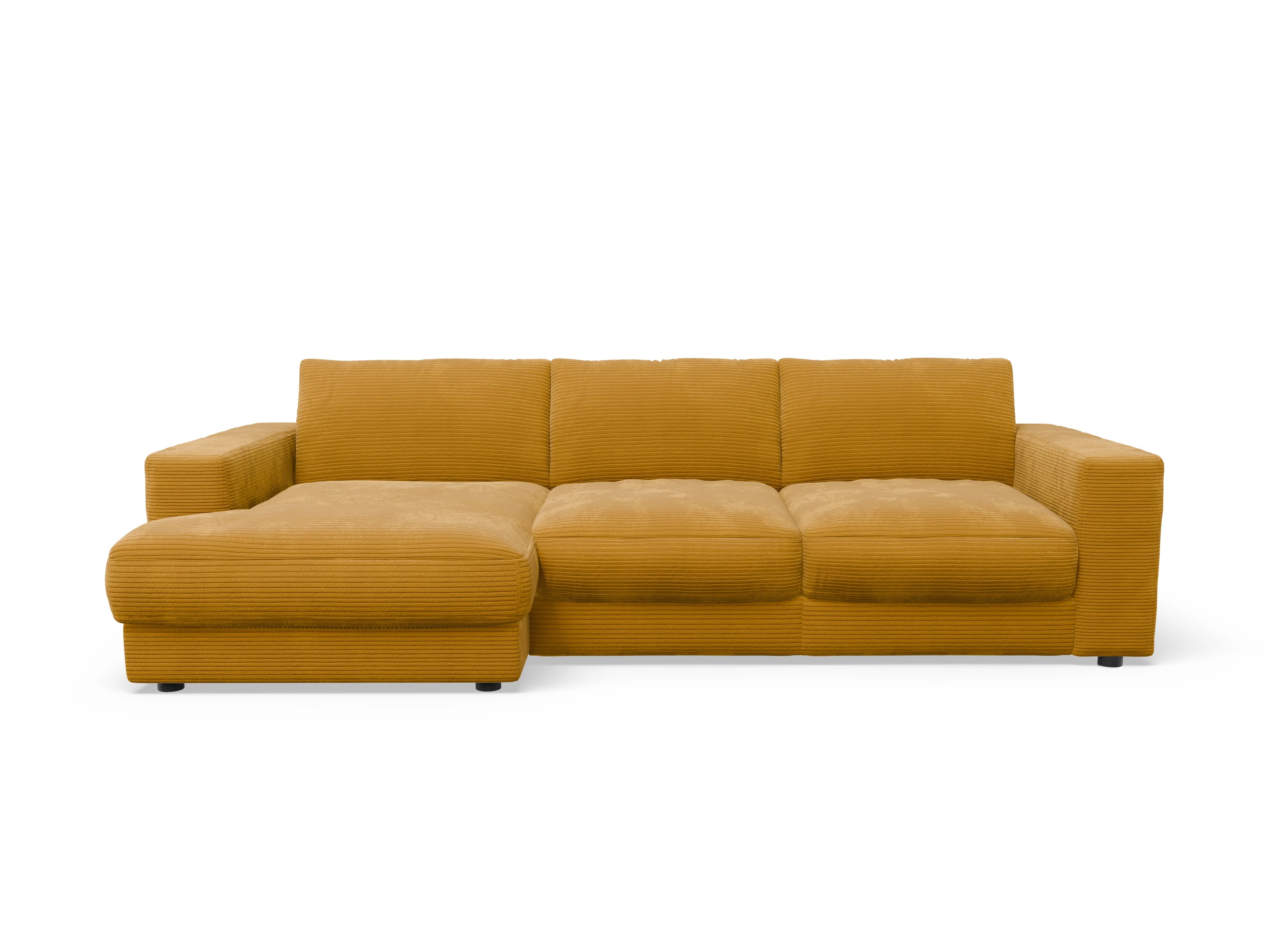 Ansicht des Produktes Mammut Plus 2.0 Ecksofa links Abschluss offen in Stoff Gelb