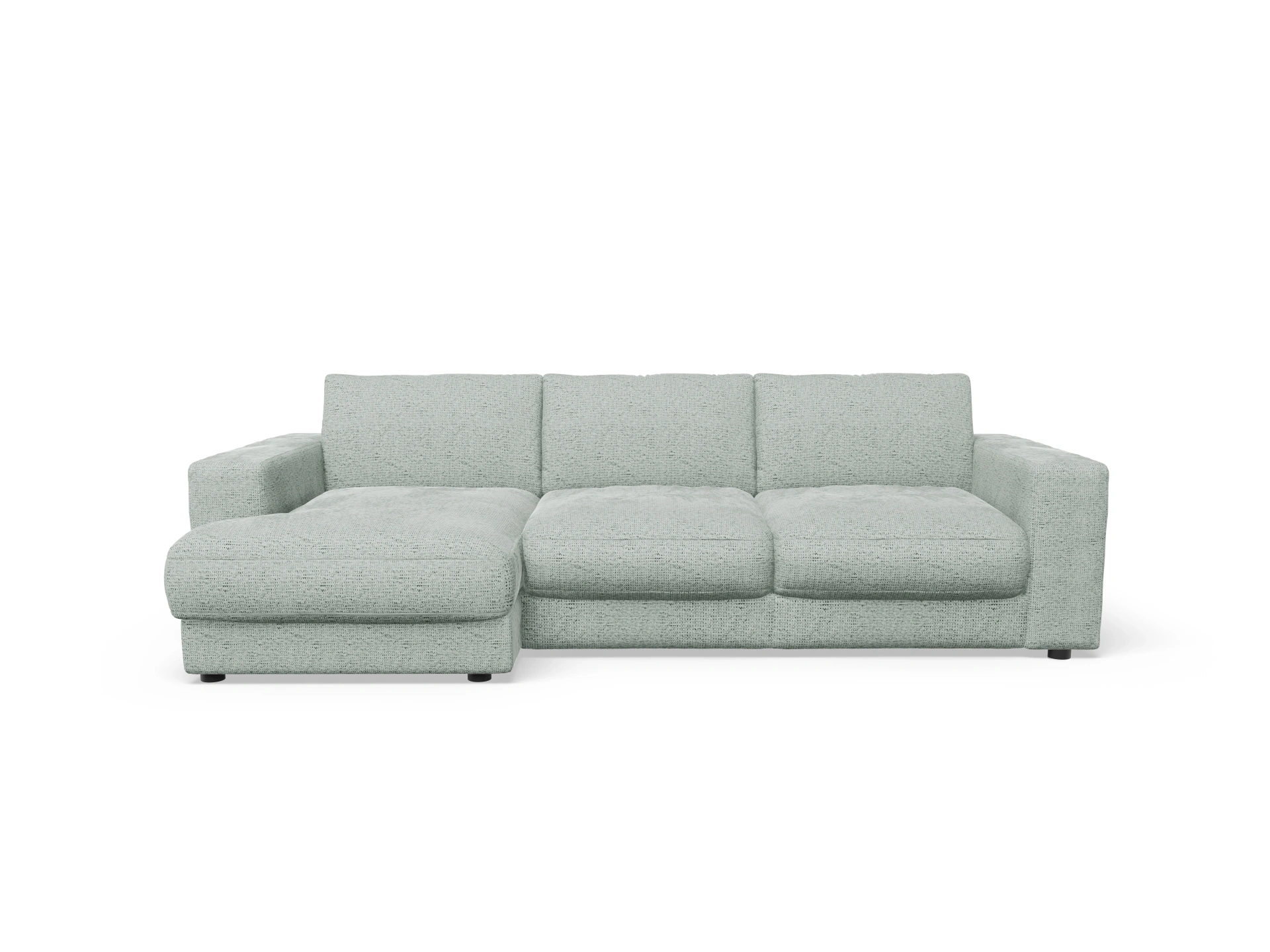 Ansicht des Produktes Mammut Plus 2.0 Ecksofa links Abschluss offen in Stoff Grau