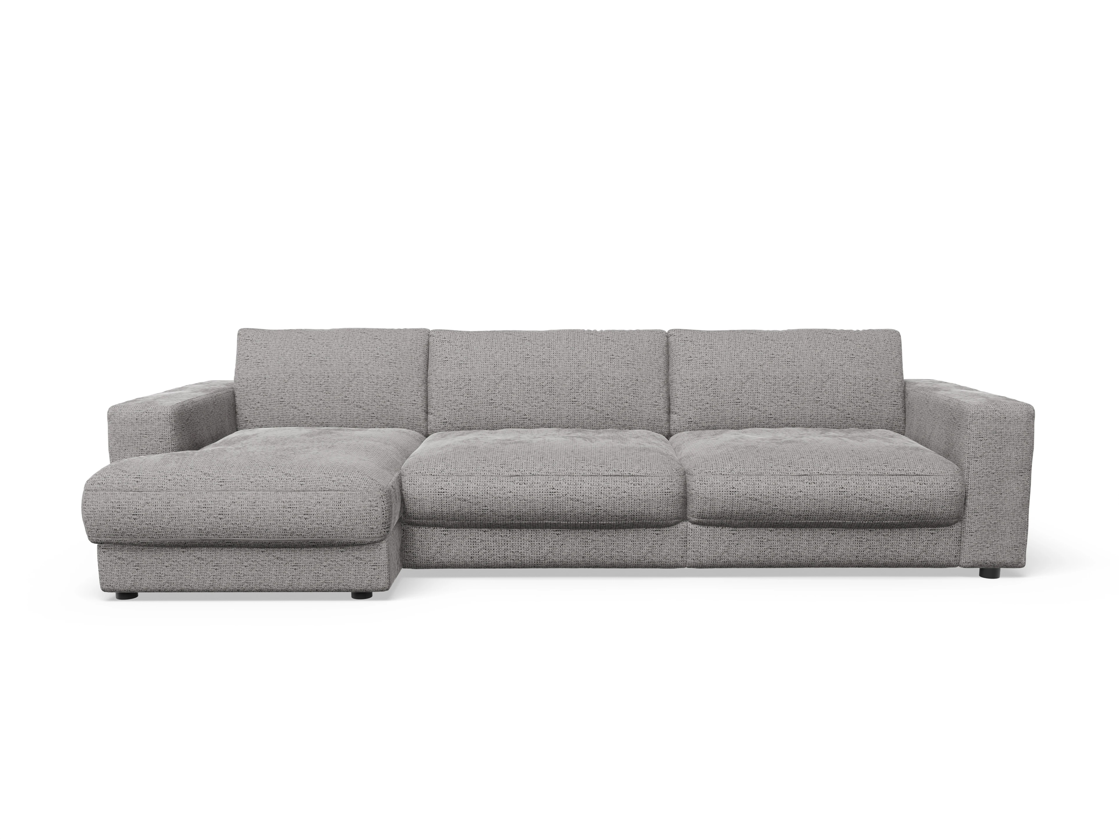 Ansicht des Produktes Mammut Plus 2.0 Ecksofa links Abschluss offen in Stoff Grau
