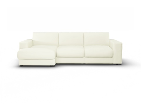 Mammut 2-Sitzer Sofa 2-Sitzer Sofa Life-Line white Leder Weiss ES 1AL+1AR  Gleiter Sitztiefe 64 cm | MULTIPOLSTER