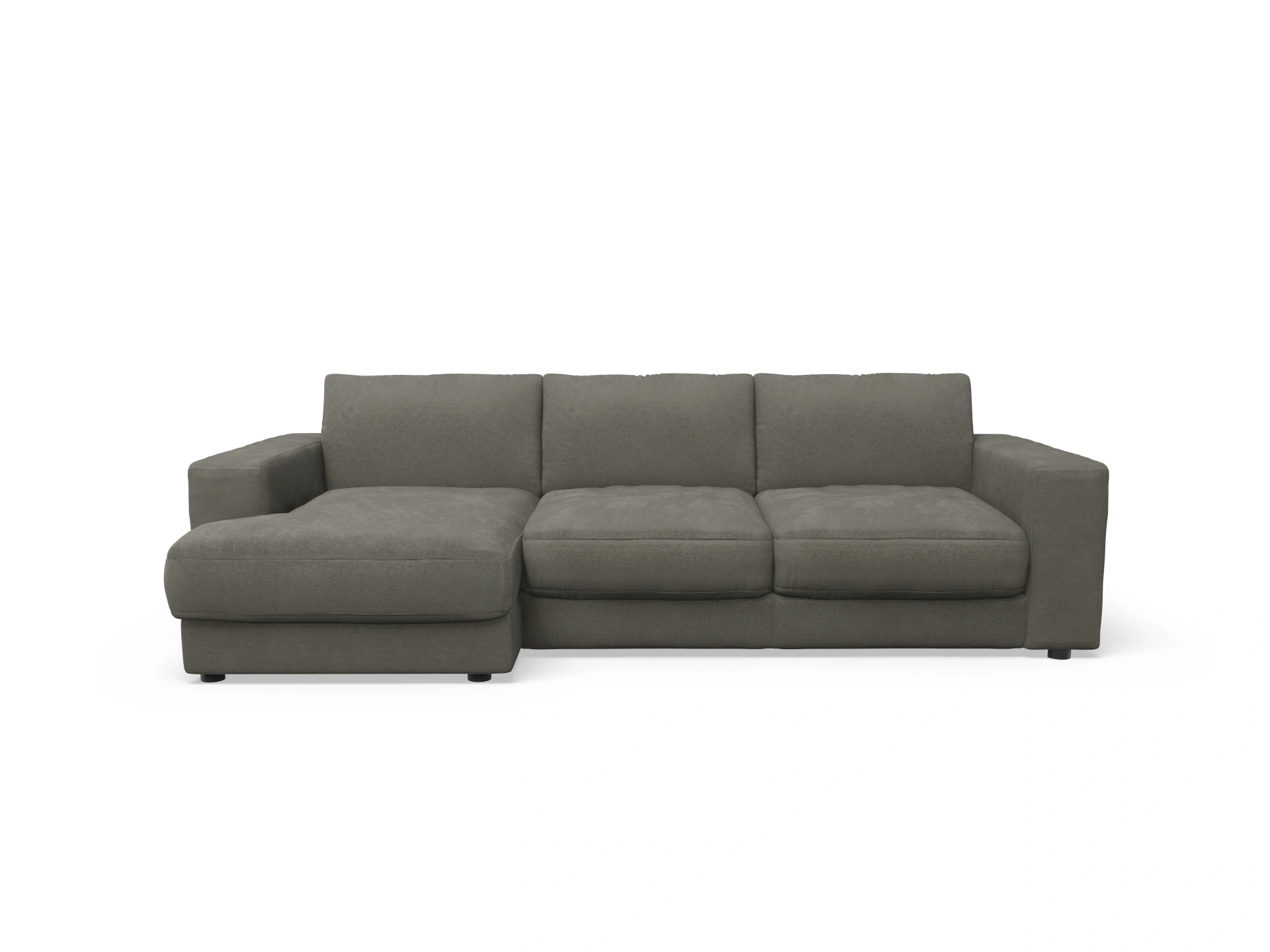 Ansicht des Produktes Mammut Plus 2.0 Ecksofa links Abschluss offen in Stoff Grau