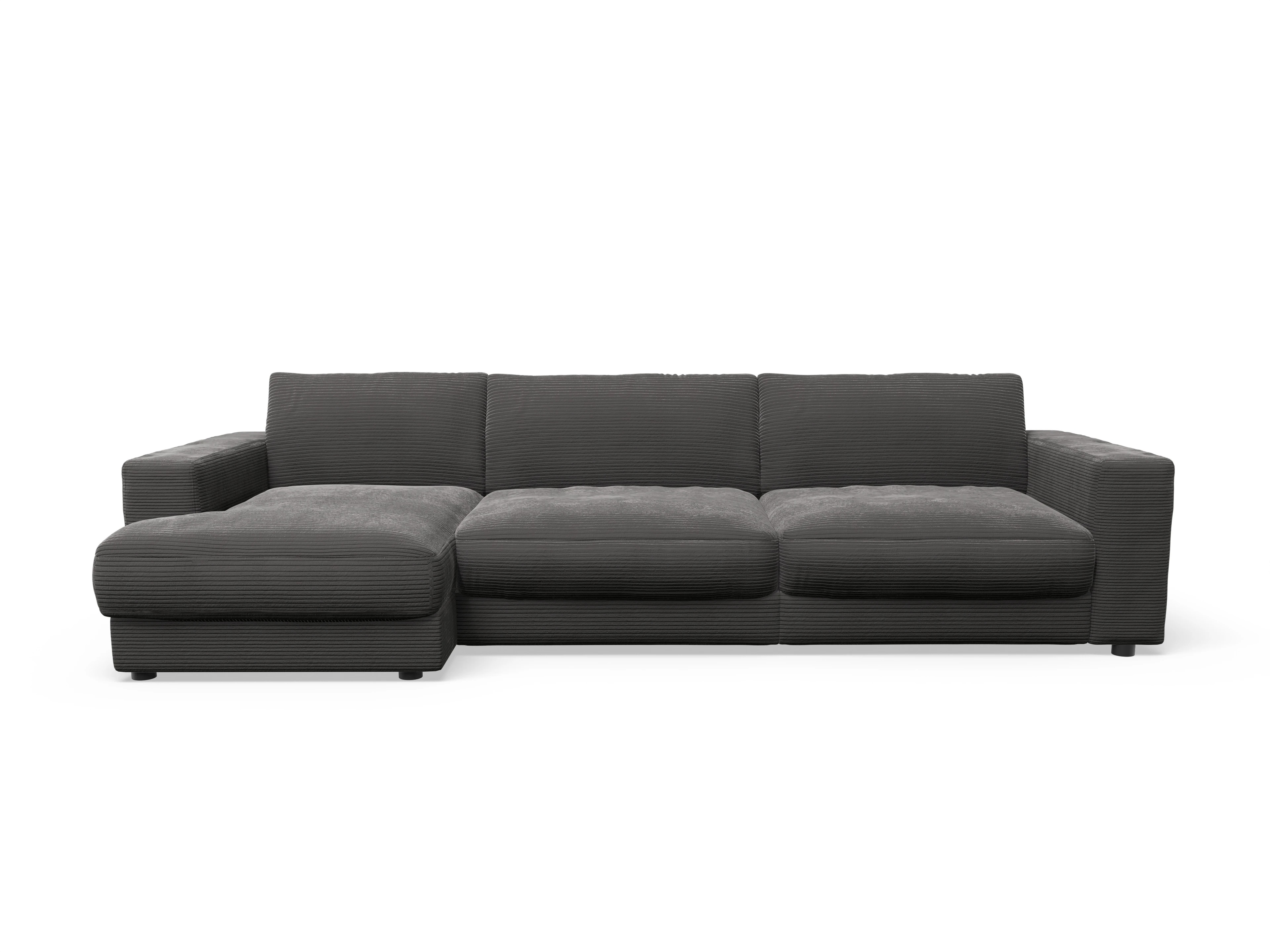 Mammut Ecksofa LOklein 2XL L Ansicht des Produktes Mammut Plus 2.0 Ecksofa links Abschluss offen in Stoff Grau