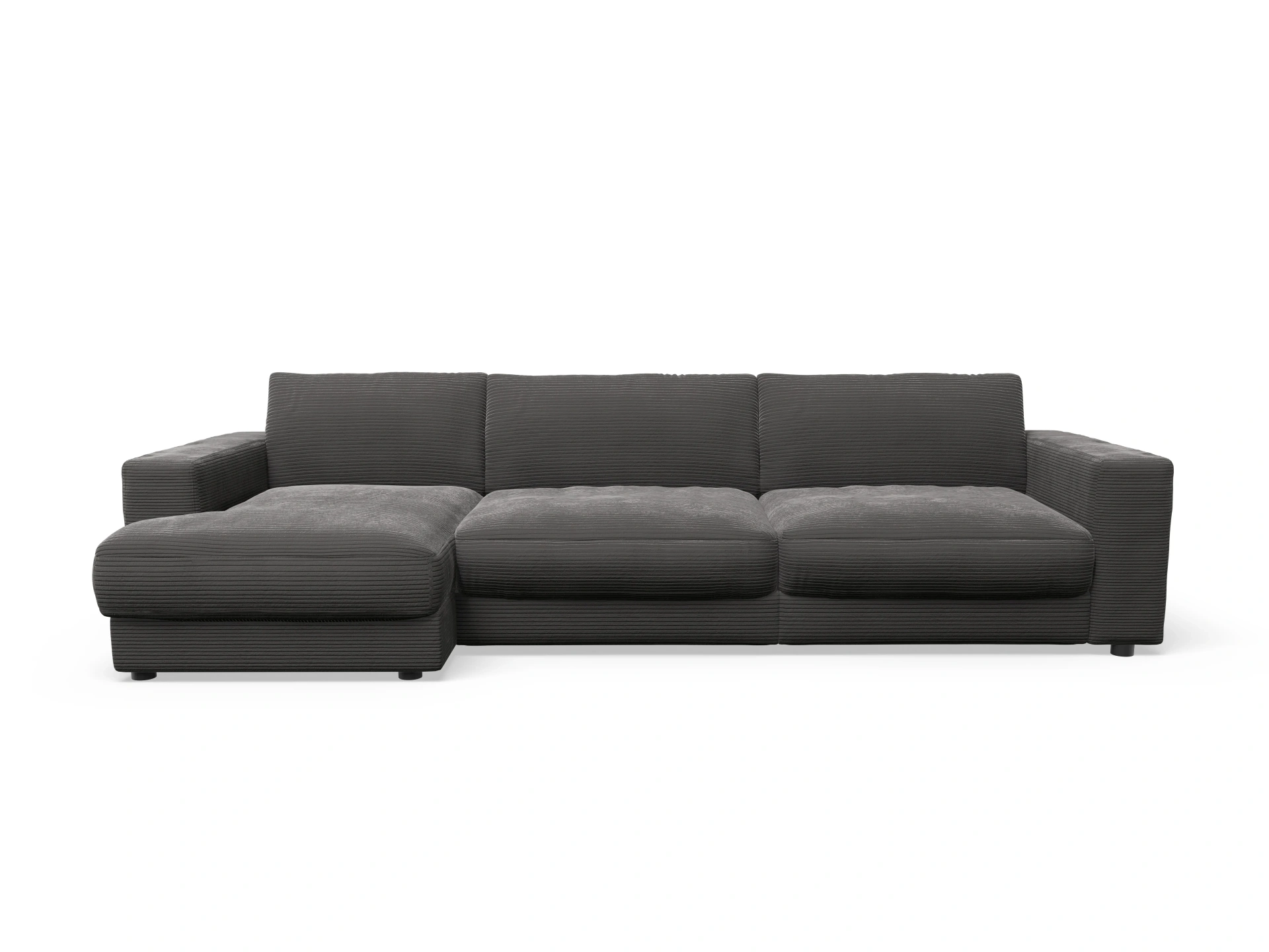 Ansicht des Produktes Mammut Plus 2.0 Ecksofa links Abschluss offen in Stoff Grau