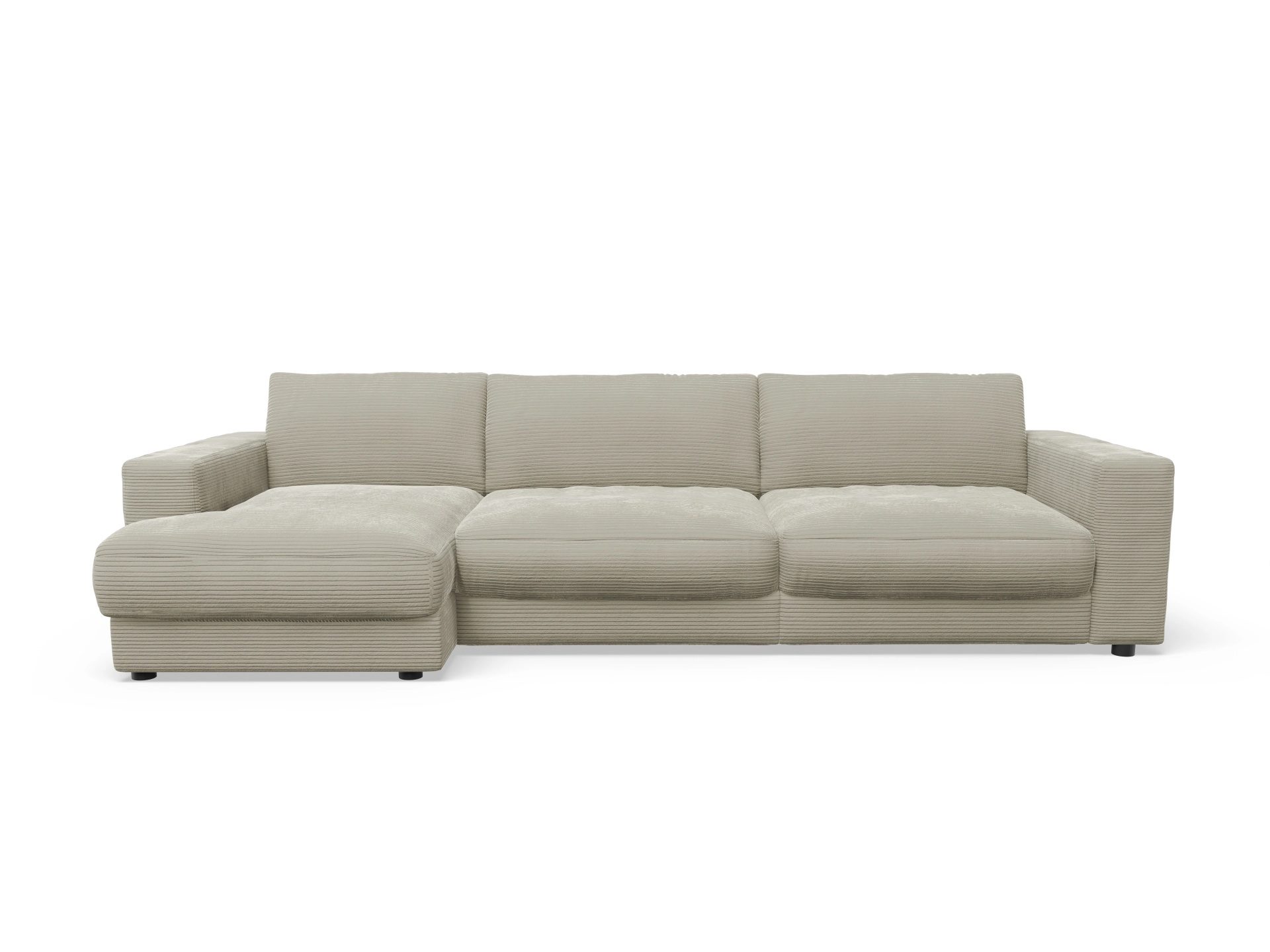 Ansicht des Produktes Mammut Plus 2.0 Ecksofa links Abschluss offen in Stoff Grau
