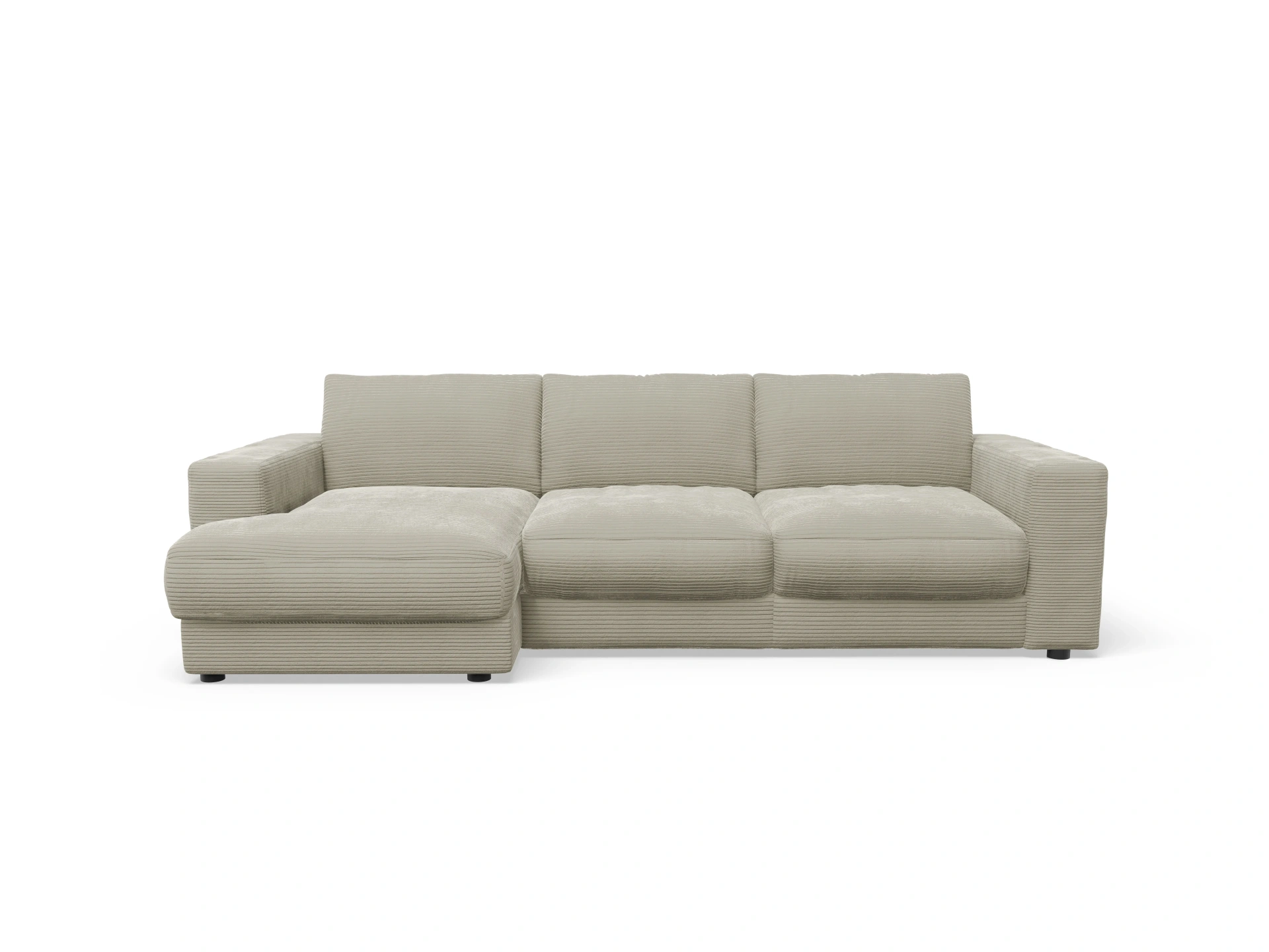 Ansicht des Produktes Mammut Plus 2.0 Ecksofa links Abschluss offen in Stoff Grau