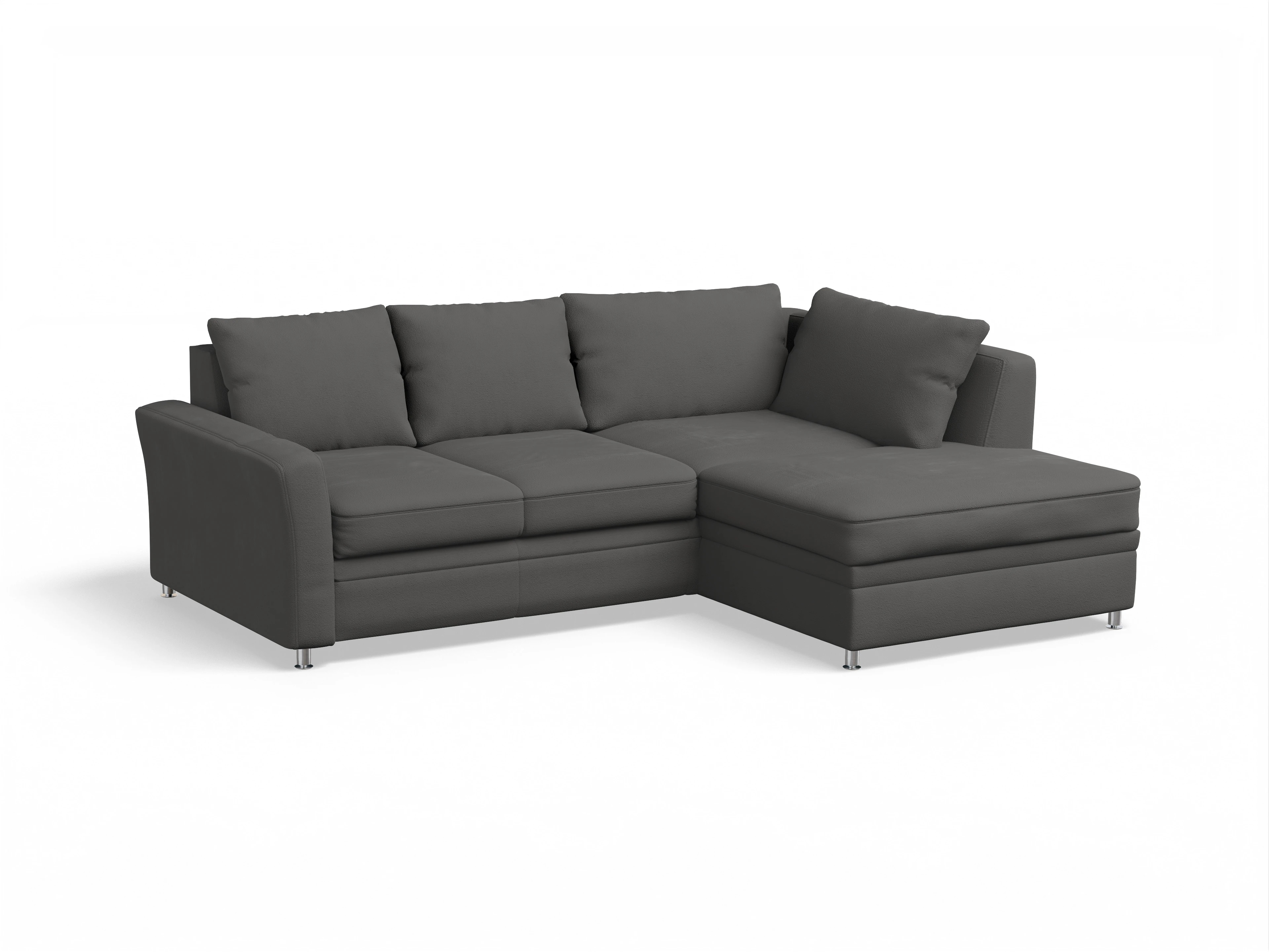 Ansicht des Produktes SC Smart 1011 Ecksofa rechts Abschluss offen in Stoff Grau