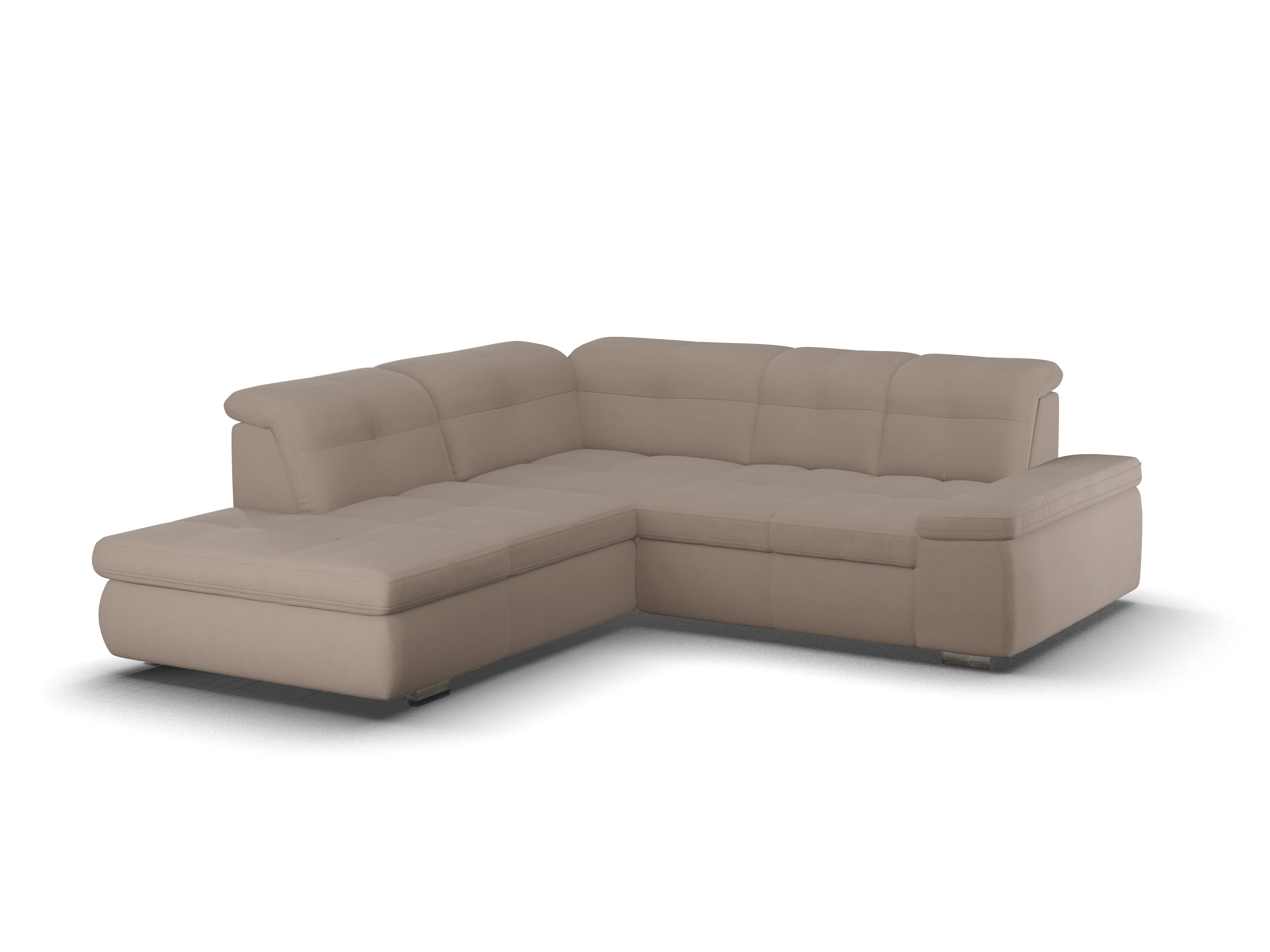 Ansicht des Produktes SC Smart 1001 Ecksofa links Abschluss offen in Stoff Beige