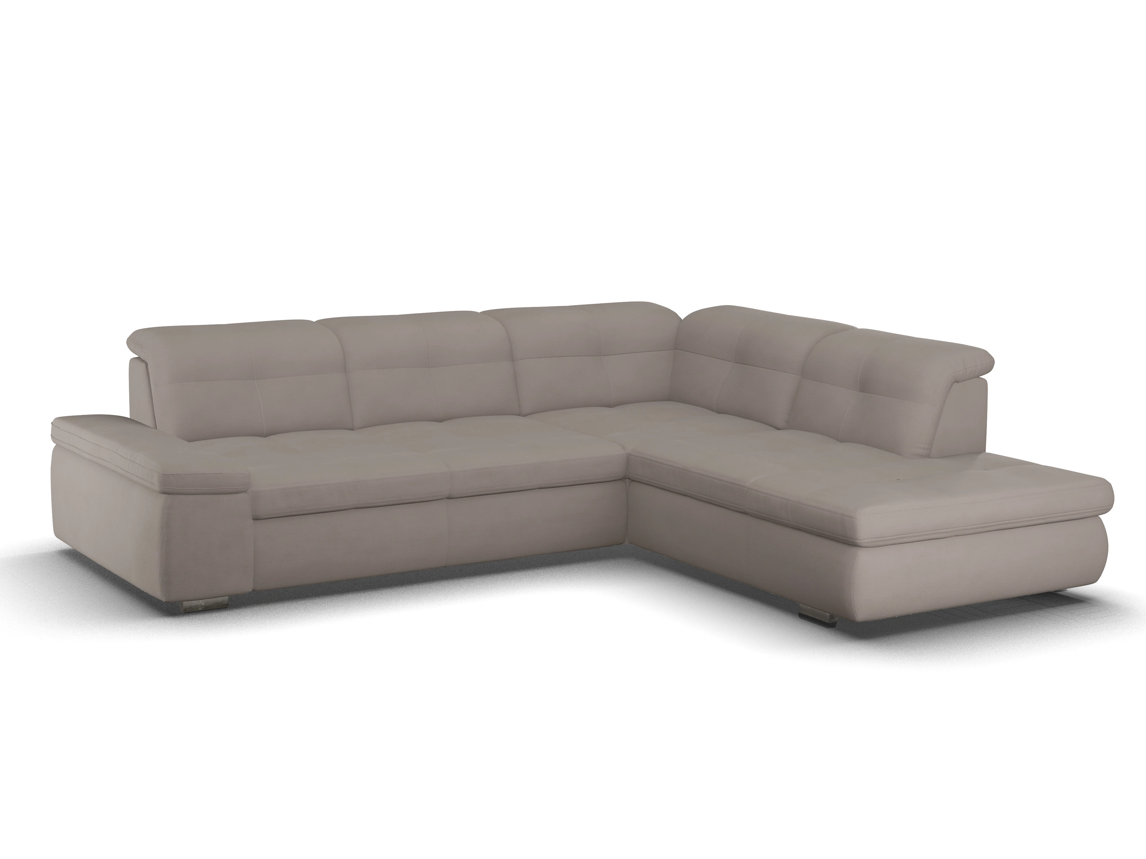 Ansicht des Produktes SC Smart 1001 Ecksofa rechts Abschluss offen in Stoff Braun