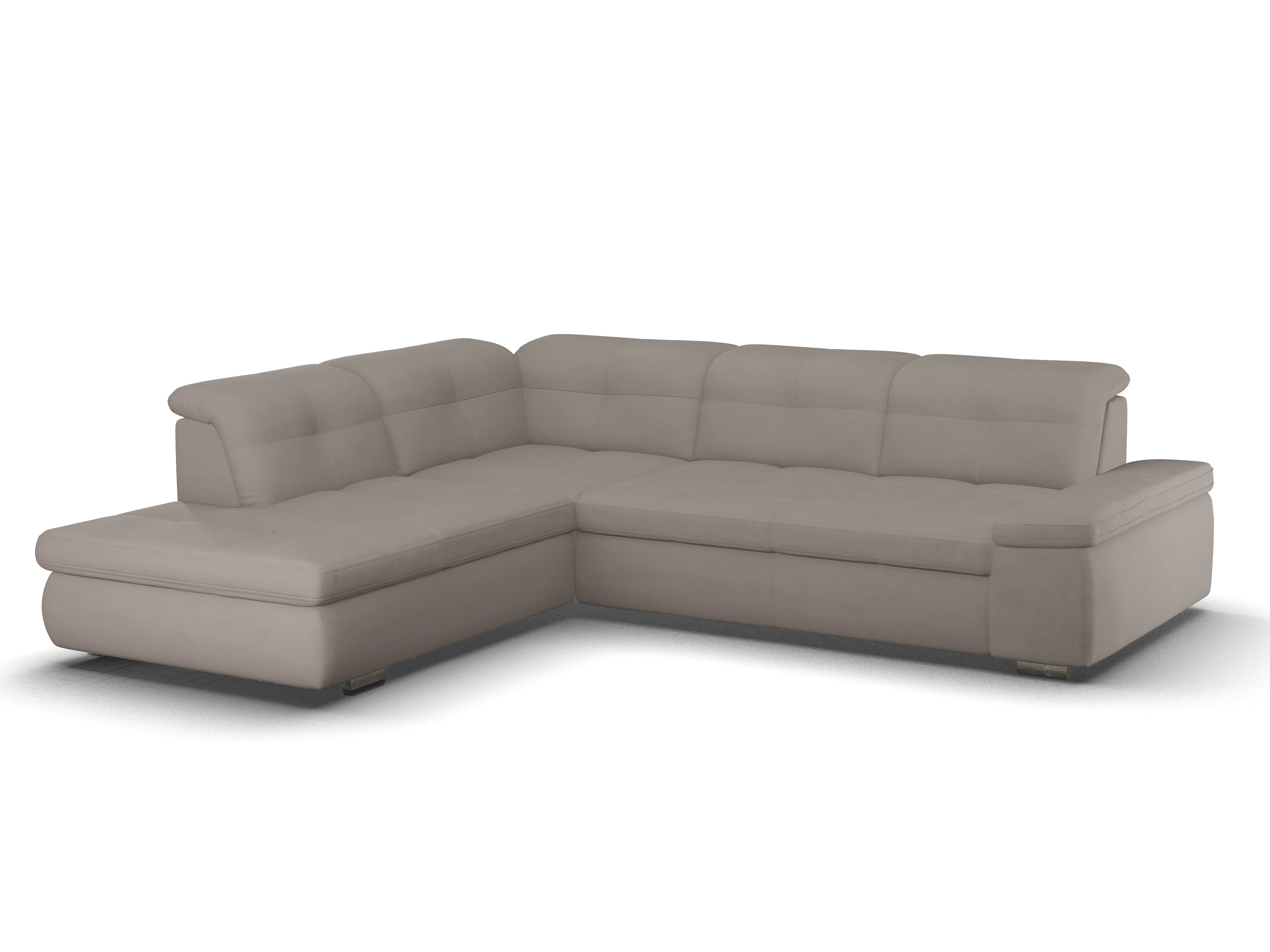 Ansicht des Produktes SC Smart 1001 Ecksofa links Abschluss offen in Stoff Braun