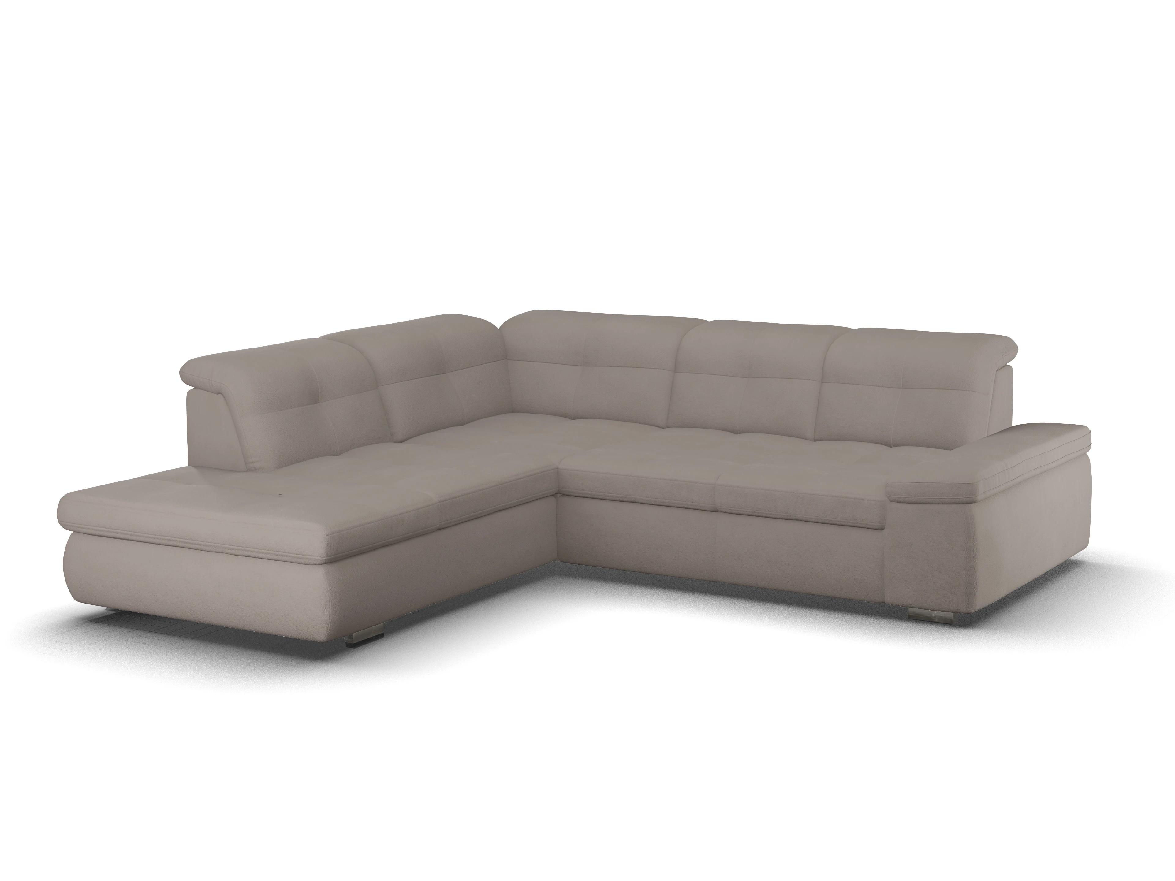 Ansicht des Produktes SC Smart 1001 Ecksofa links Abschluss offen in Stoff Braun