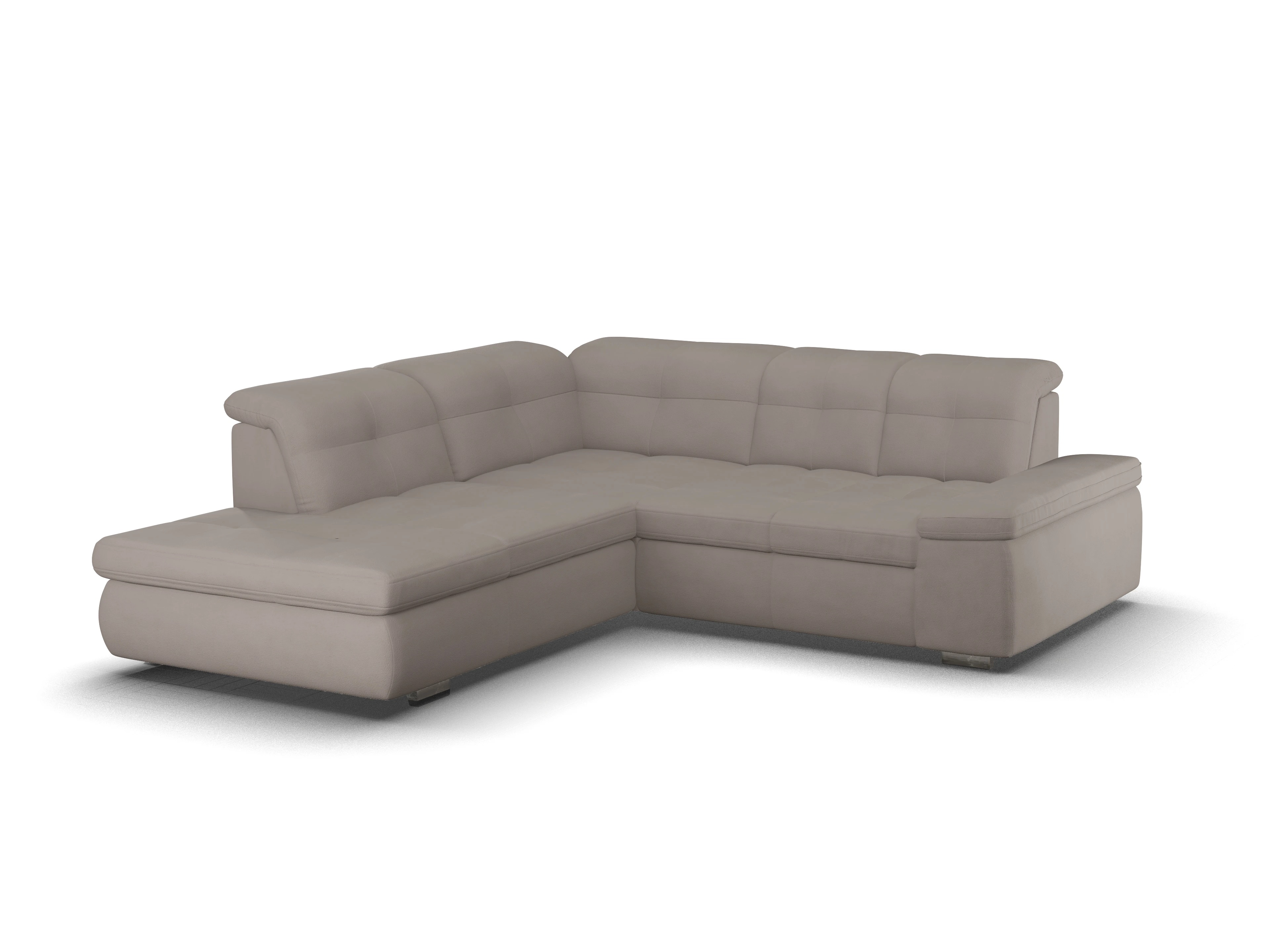 Ansicht des Produktes SC Smart 1001 Ecksofa links Abschluss offen in Stoff Braun