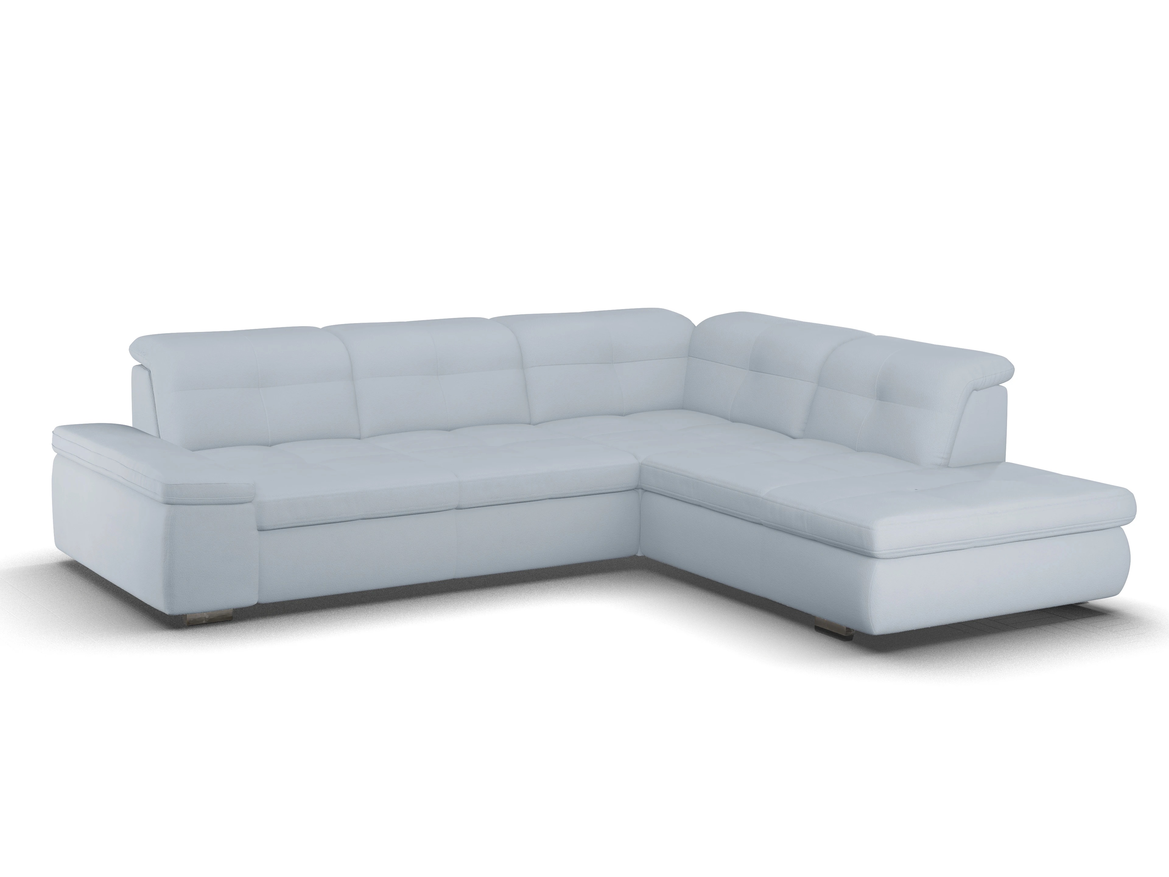 Ansicht des Produktes SC Smart 1001 Ecksofa rechts Abschluss offen in Stoff Blau