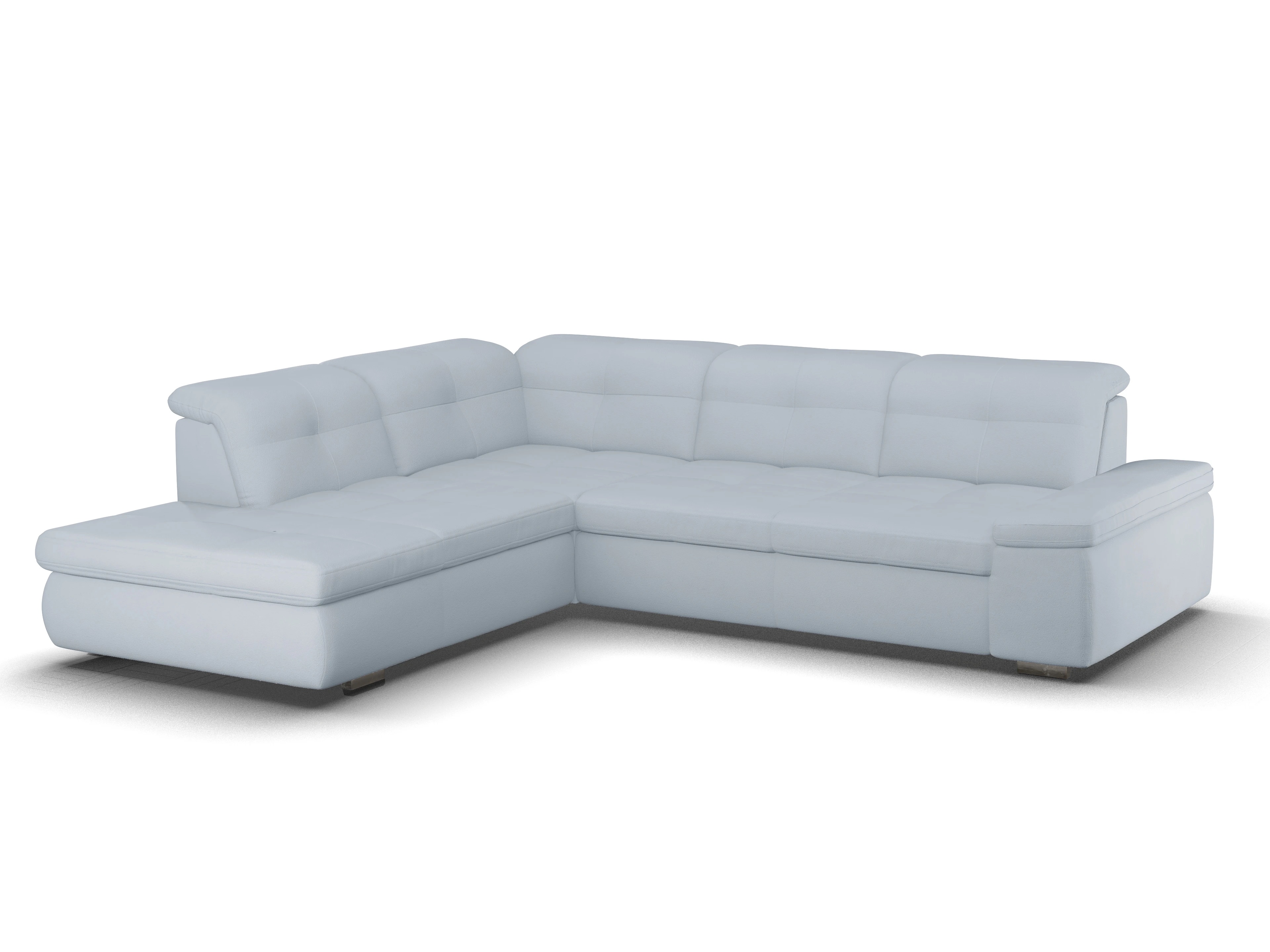 Ansicht des Produktes SC Smart 1001 Ecksofa links Abschluss offen in Stoff Blau