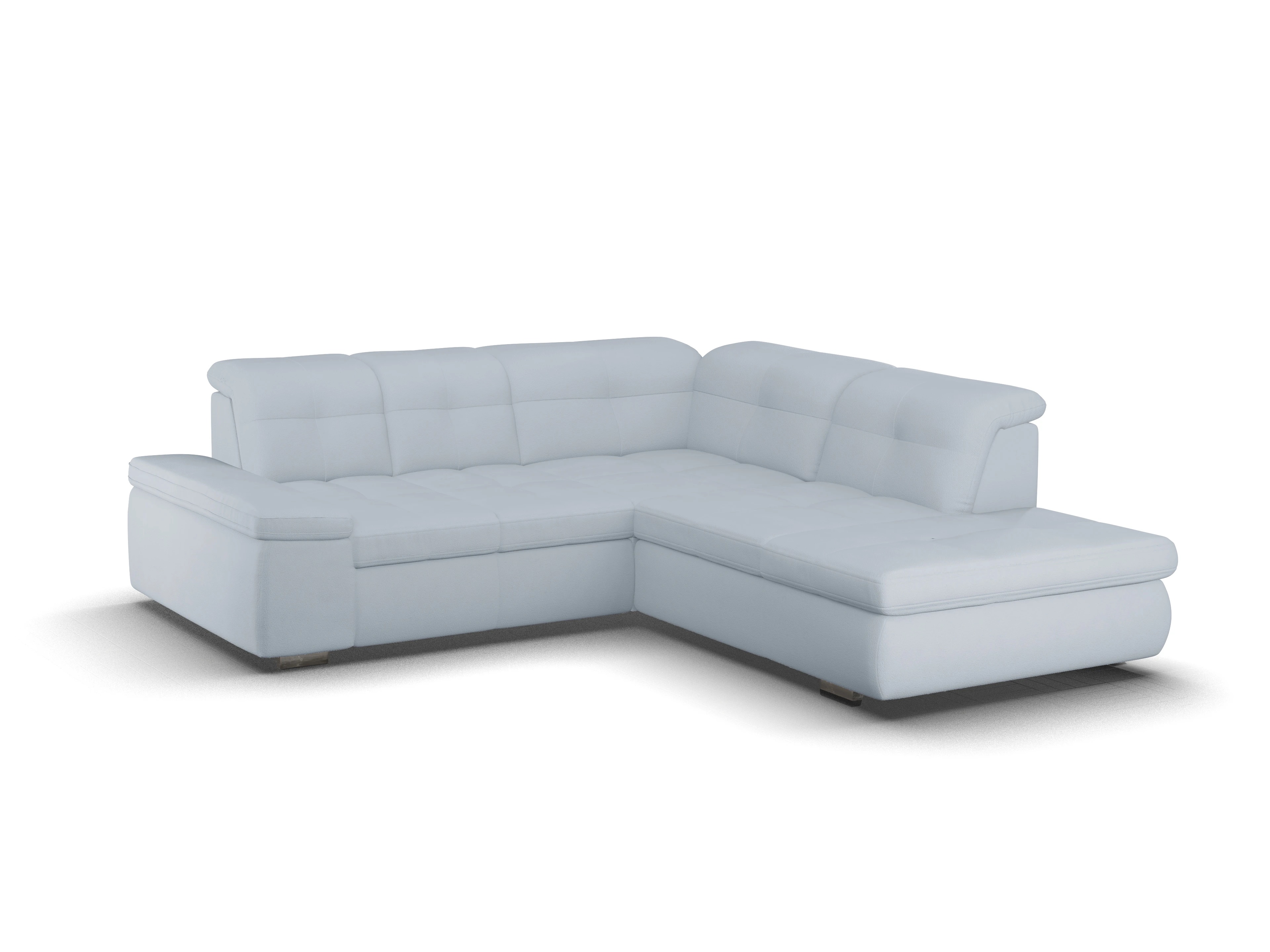 Sitz Concept smart 1001 Ecksofa 1,5Aho SE Small R Ansicht des Produktes SC Smart 1001 Ecksofa rechts Abschluss offen in Stoff Blau